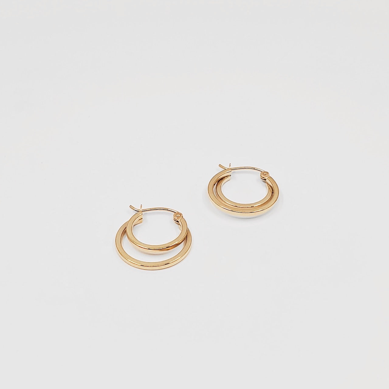 Plain Double-Hoop Earrings - 4 MM Thickness - ChaiCoJewelry