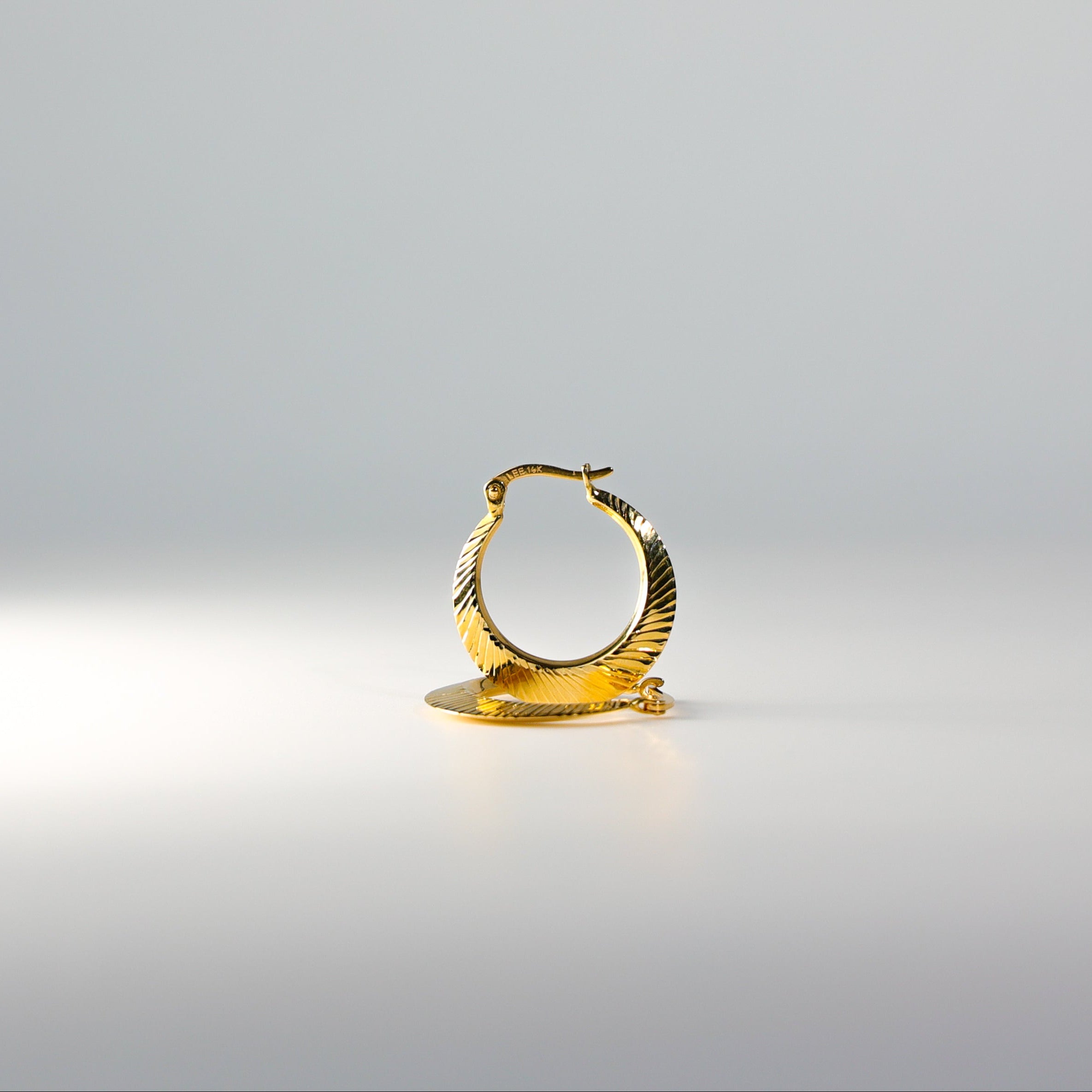 Gold Huggie Hoop Earrings 20MM Wide Model-0025 - Charlie & Co. Jewelry