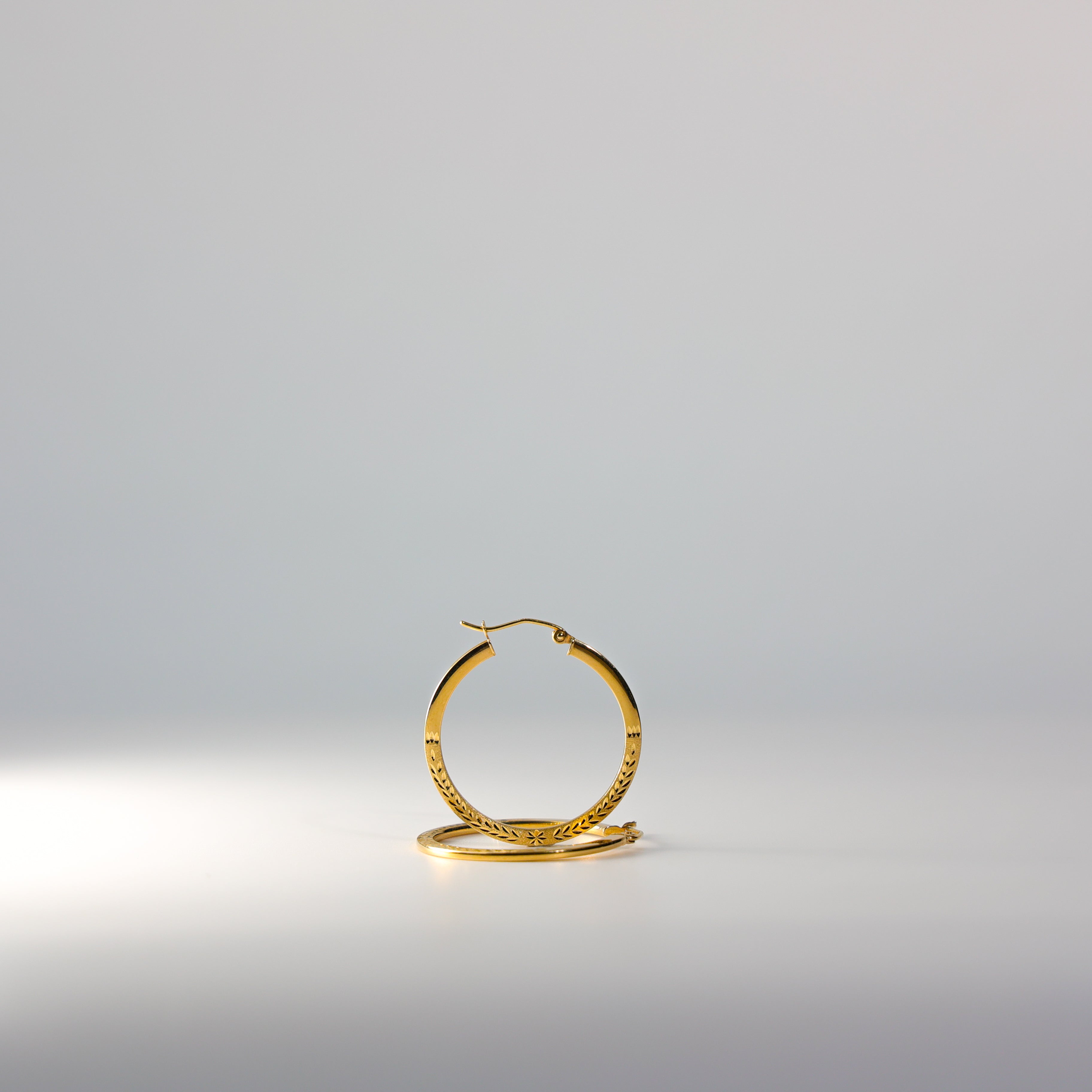 Gold Huggie Hoop Earrings 25MM Wide Model-0028 - Charlie & Co. Jewelry
