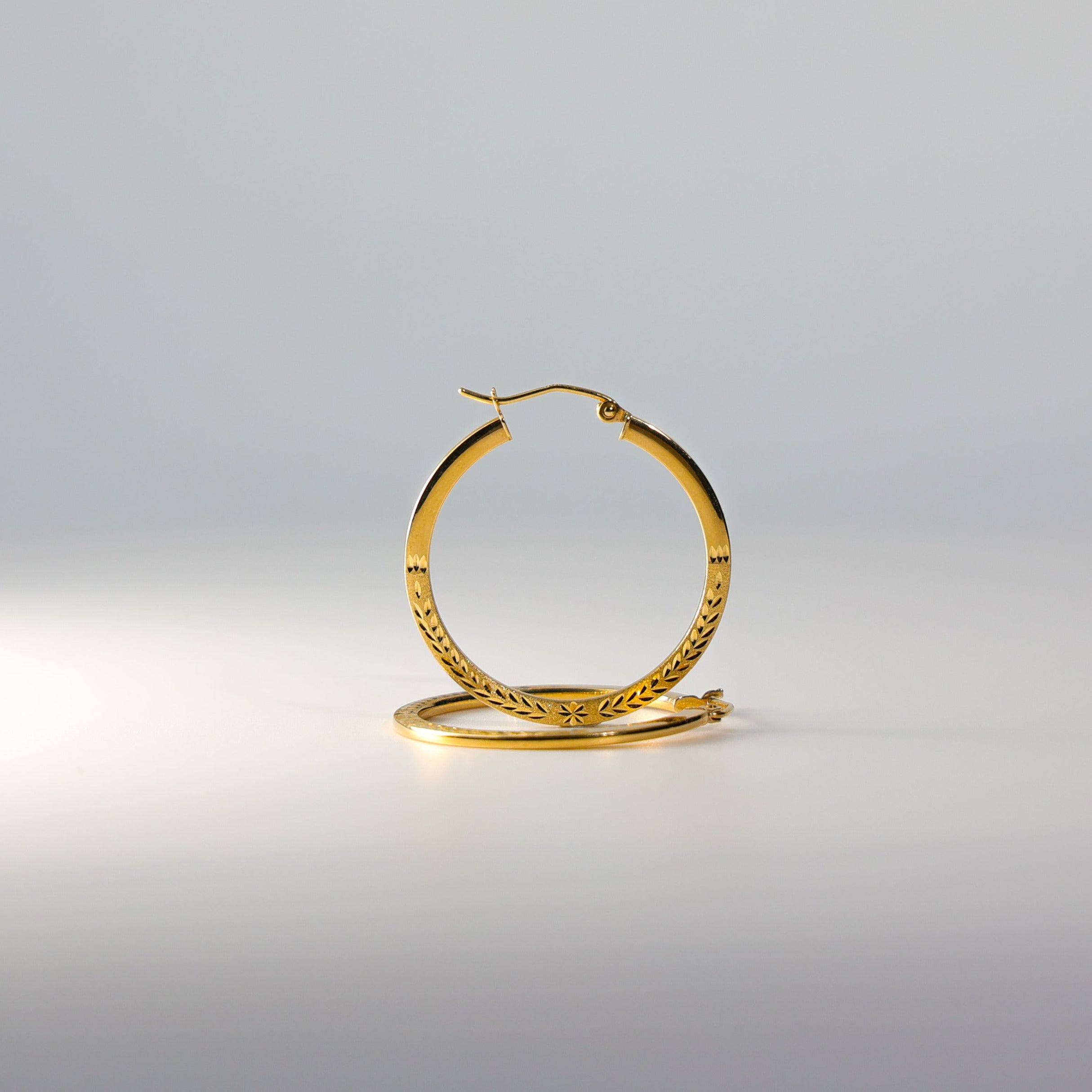 Gold Huggie Hoop Earrings 25MM Wide Model-0028 - Charlie & Co. Jewelry