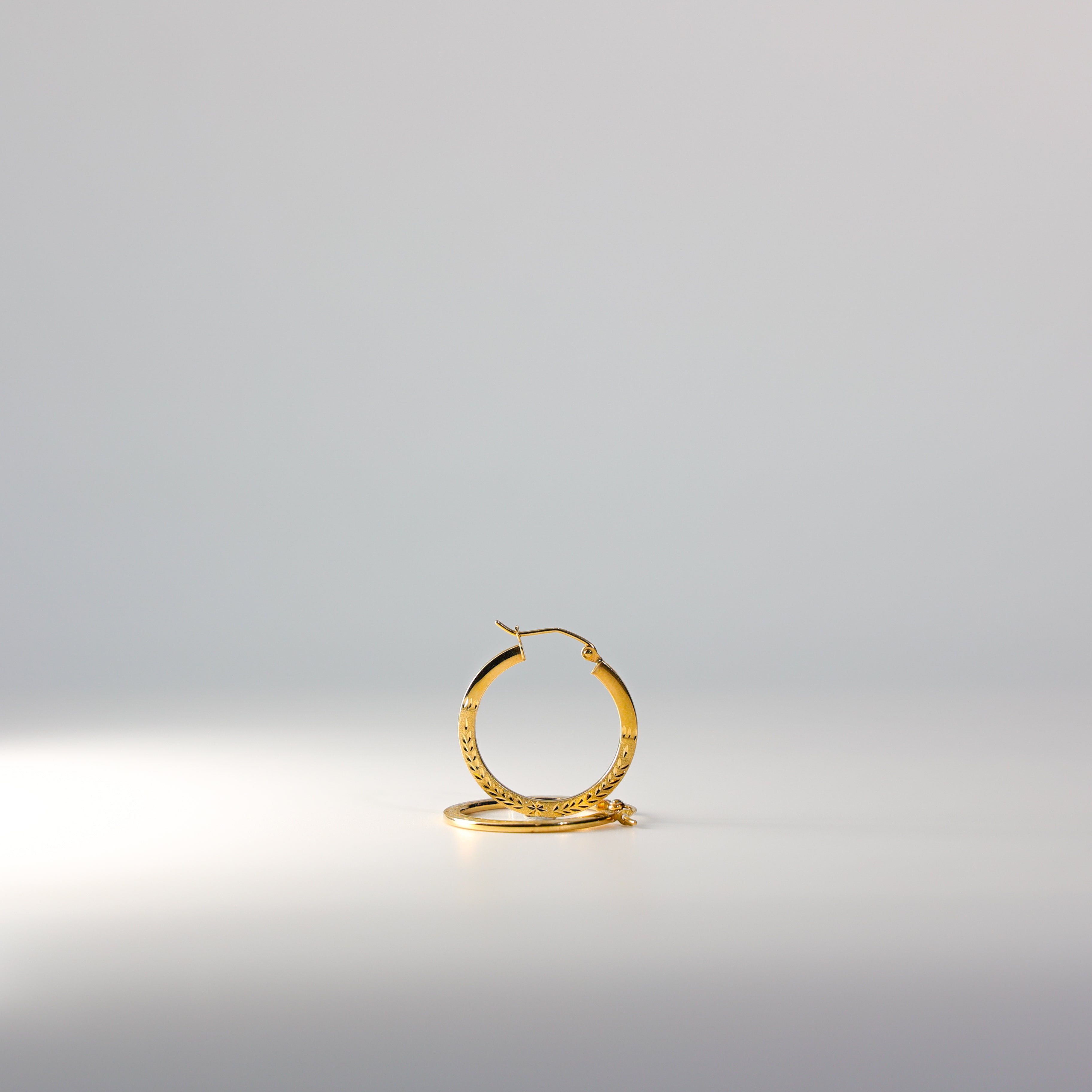 Gold Huggie Hoop Earrings 20MM Wide Model-ER29 - Charlie & Co. Jewelry