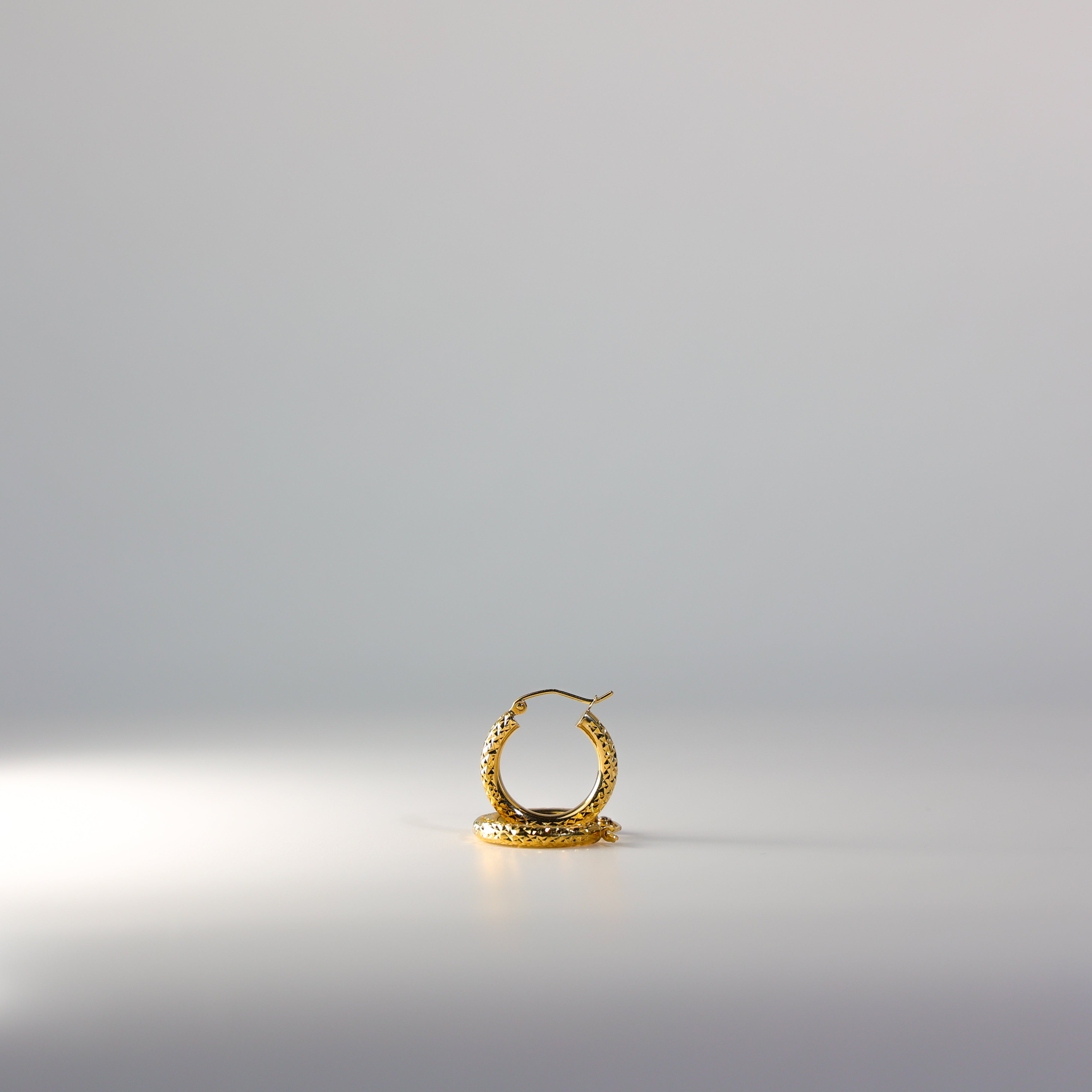 Gold Diamond Cut Huggie Hoop Earrings Gold 20mm Wide Model-0080 - Charlie & Co. Jewelry