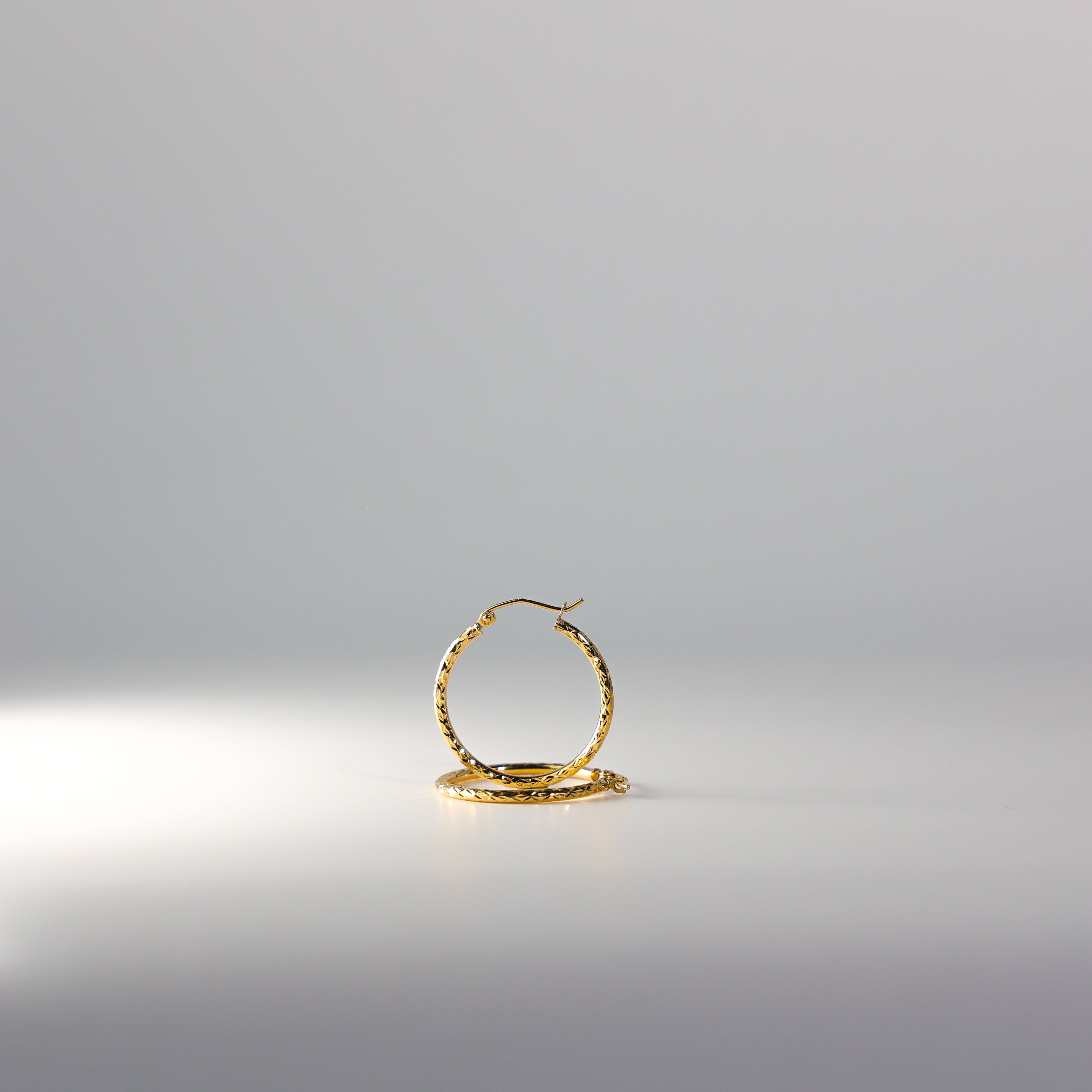 Gold Huggie Hoop Earrings 25MM Wide Model-108 - Charlie & Co. Jewelry