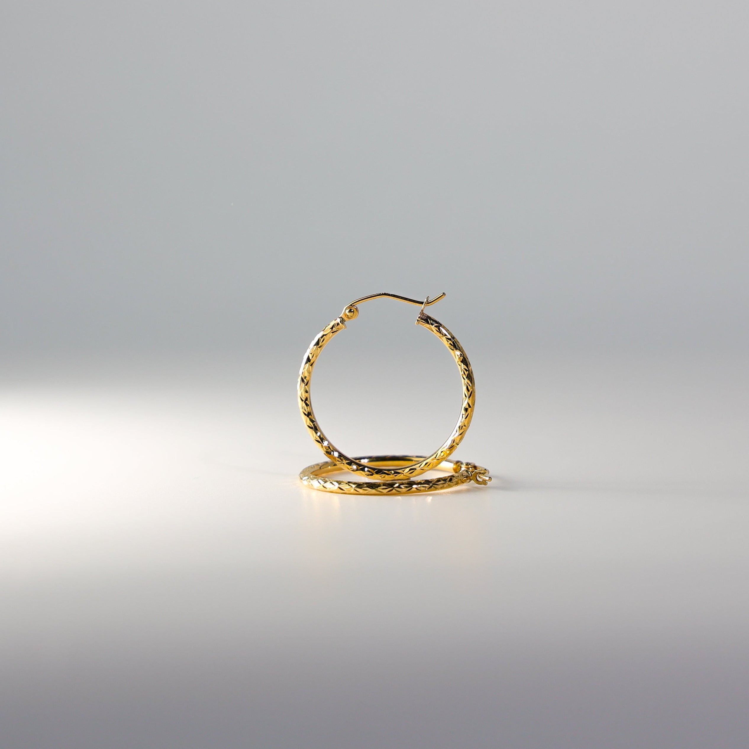 Gold Huggie Hoop Earrings 25MM Wide Model-108 - Charlie & Co. Jewelry