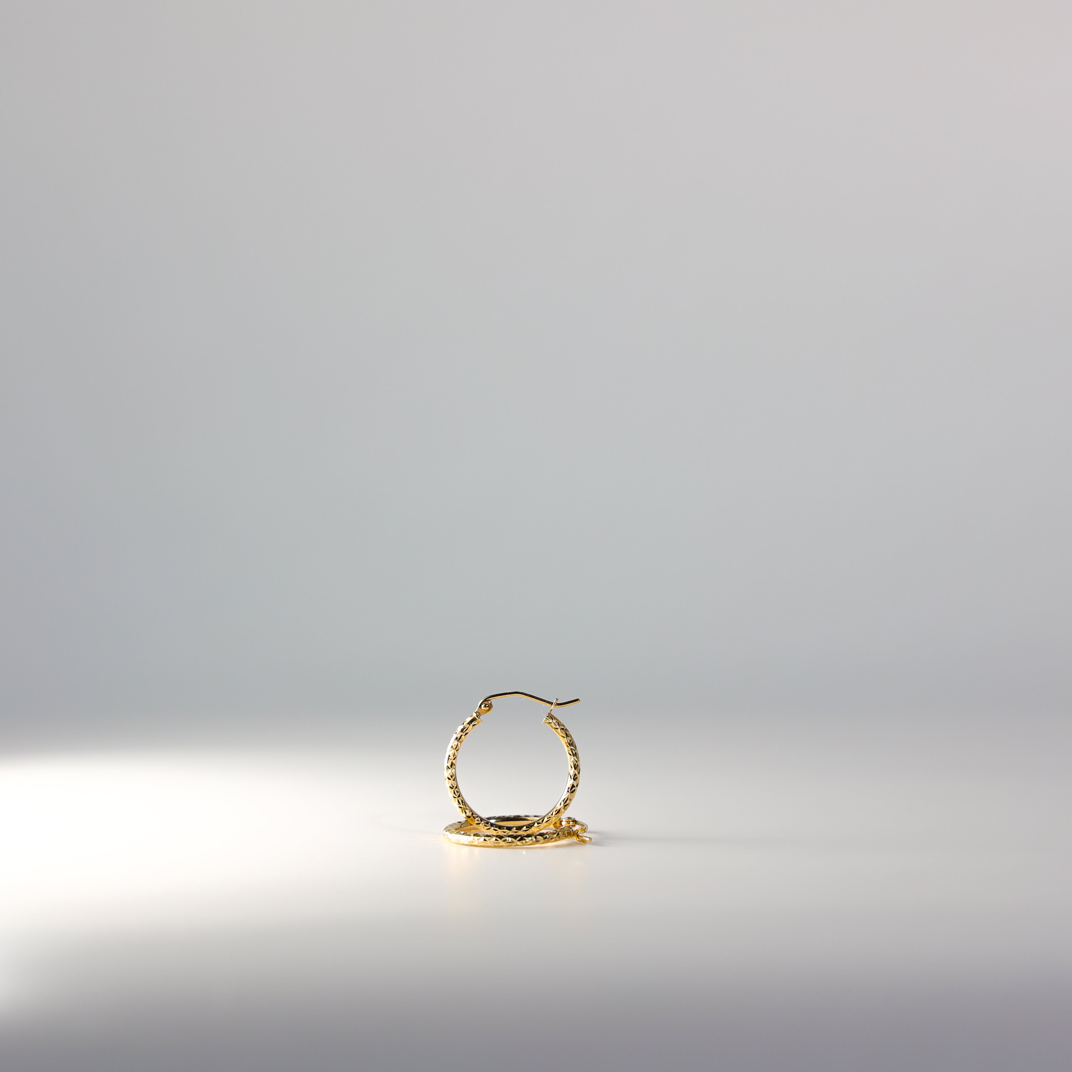 Gold Huggie Hoop Earrings Diamond Cut 20MM Wide Model-109 - Charlie & Co. Jewelry