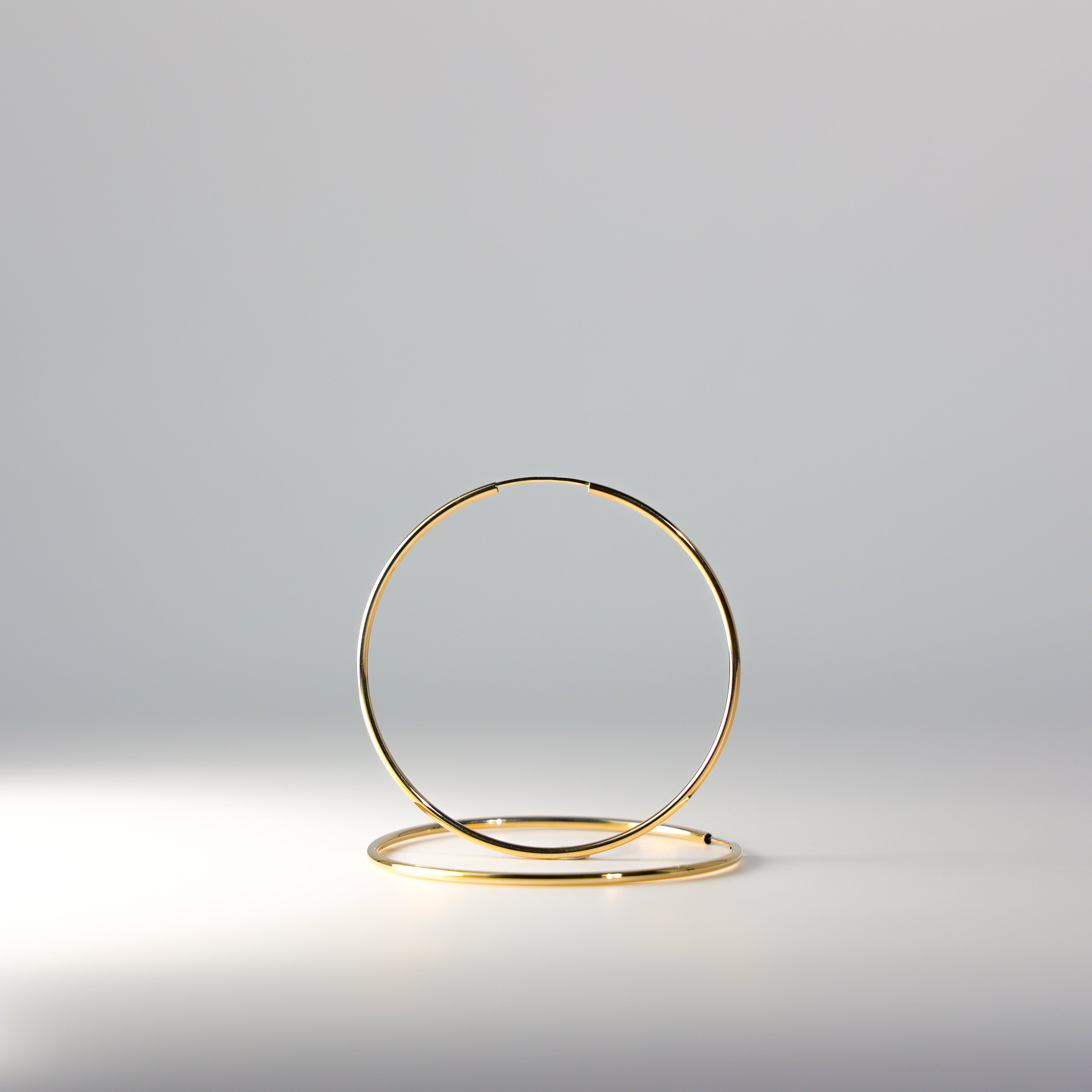 Gold Huggie Hoop Earrings 50mm Wide Model-0118 - Charlie & Co. Jewelry