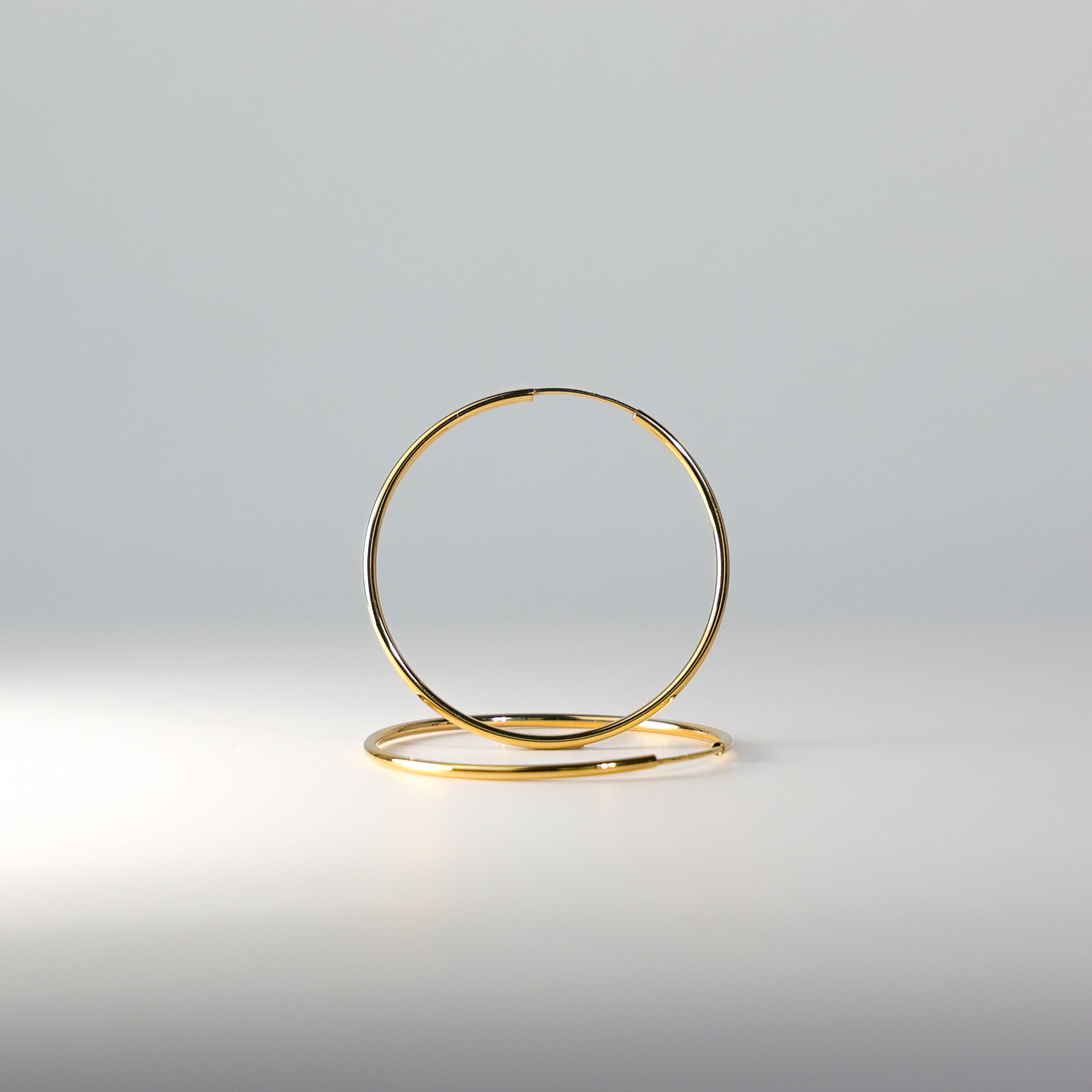 Gold Huggie Hoop Earrings 40MM Wide Model-0119 - Charlie & Co. Jewelry