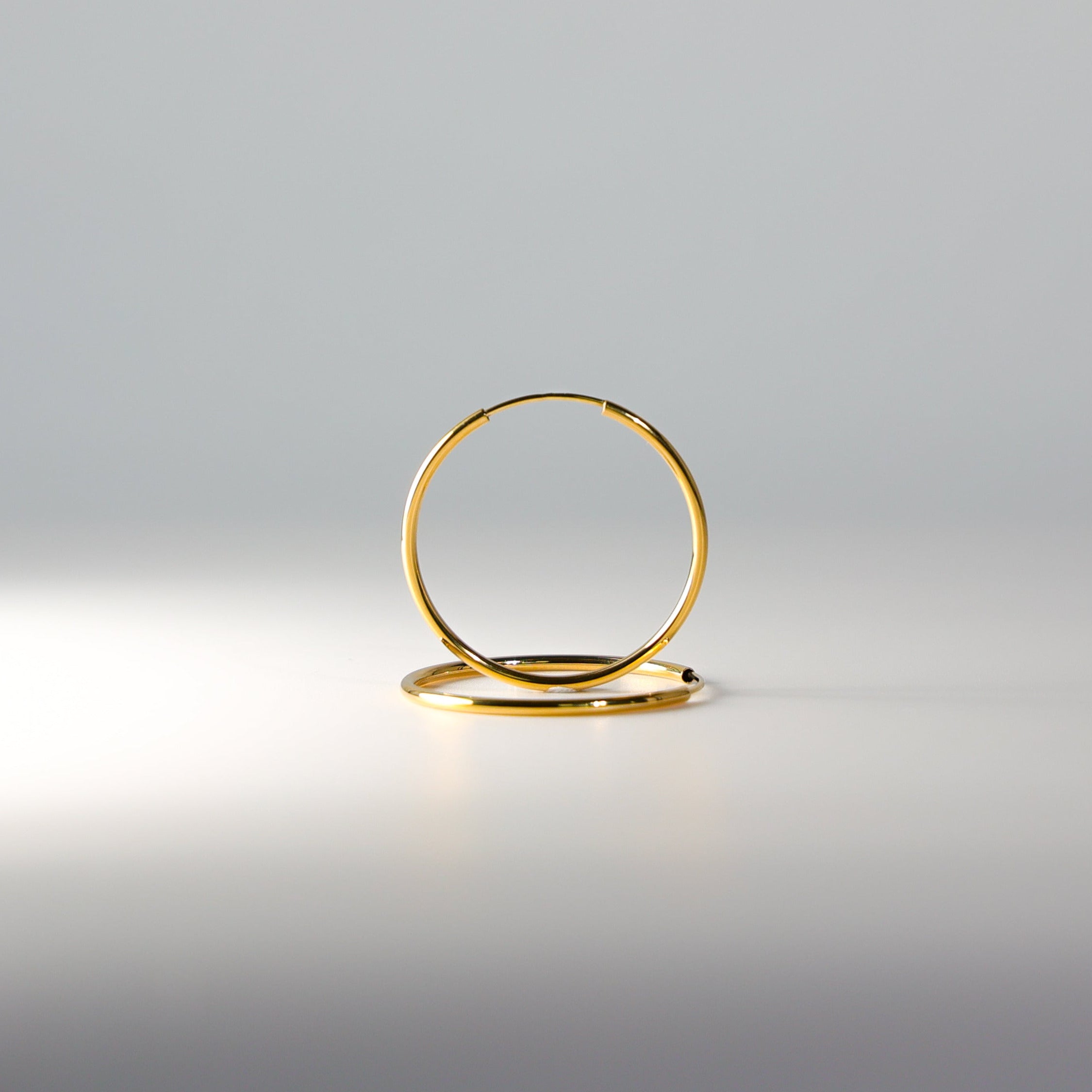 Gold Huggie Hoop Earrings 30MM Wide Model-120 - Charlie & Co. Jewelry