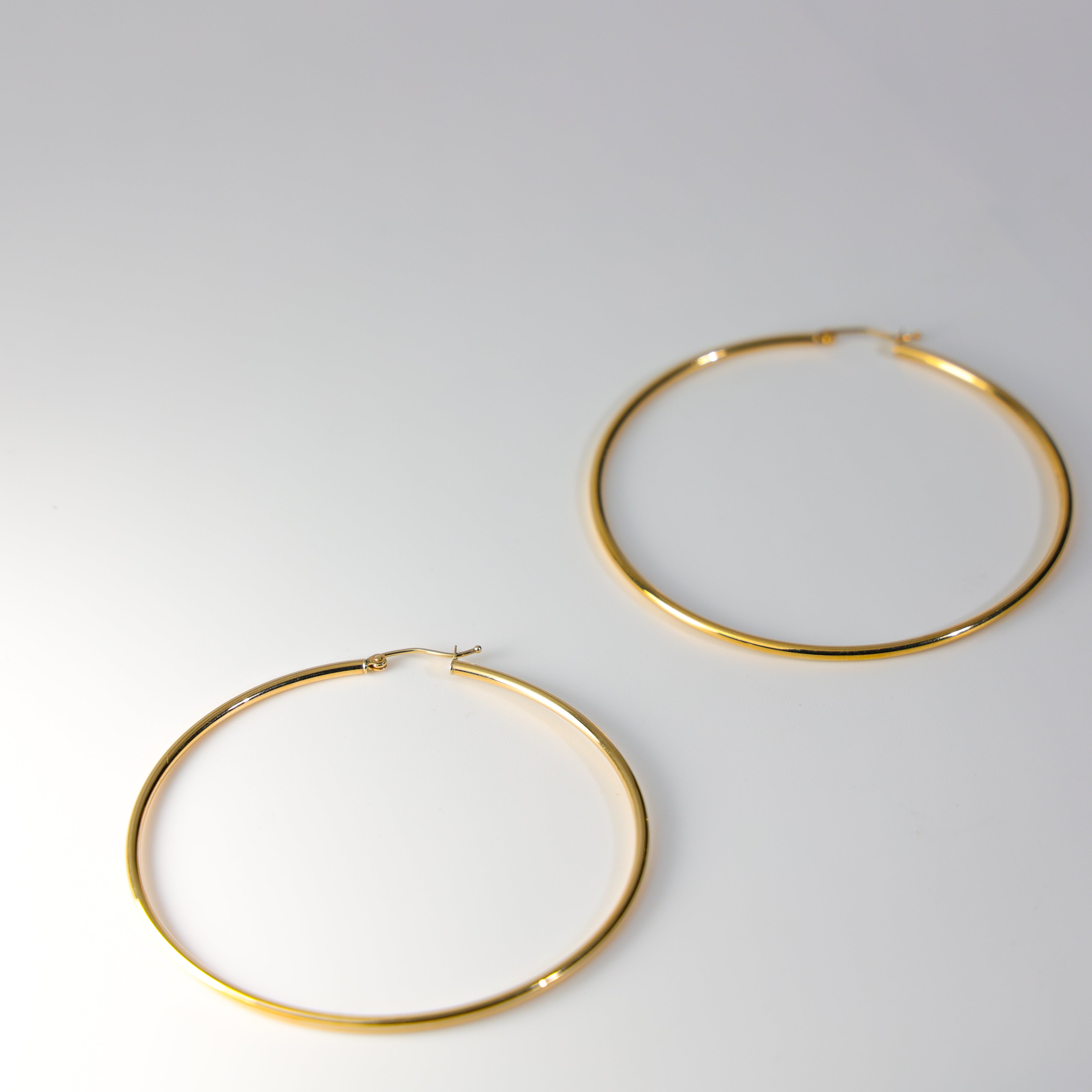 Gold Huggie Hoop Earrings 65 MM Wide Model-0134 - Charlie & Co. Jewelry