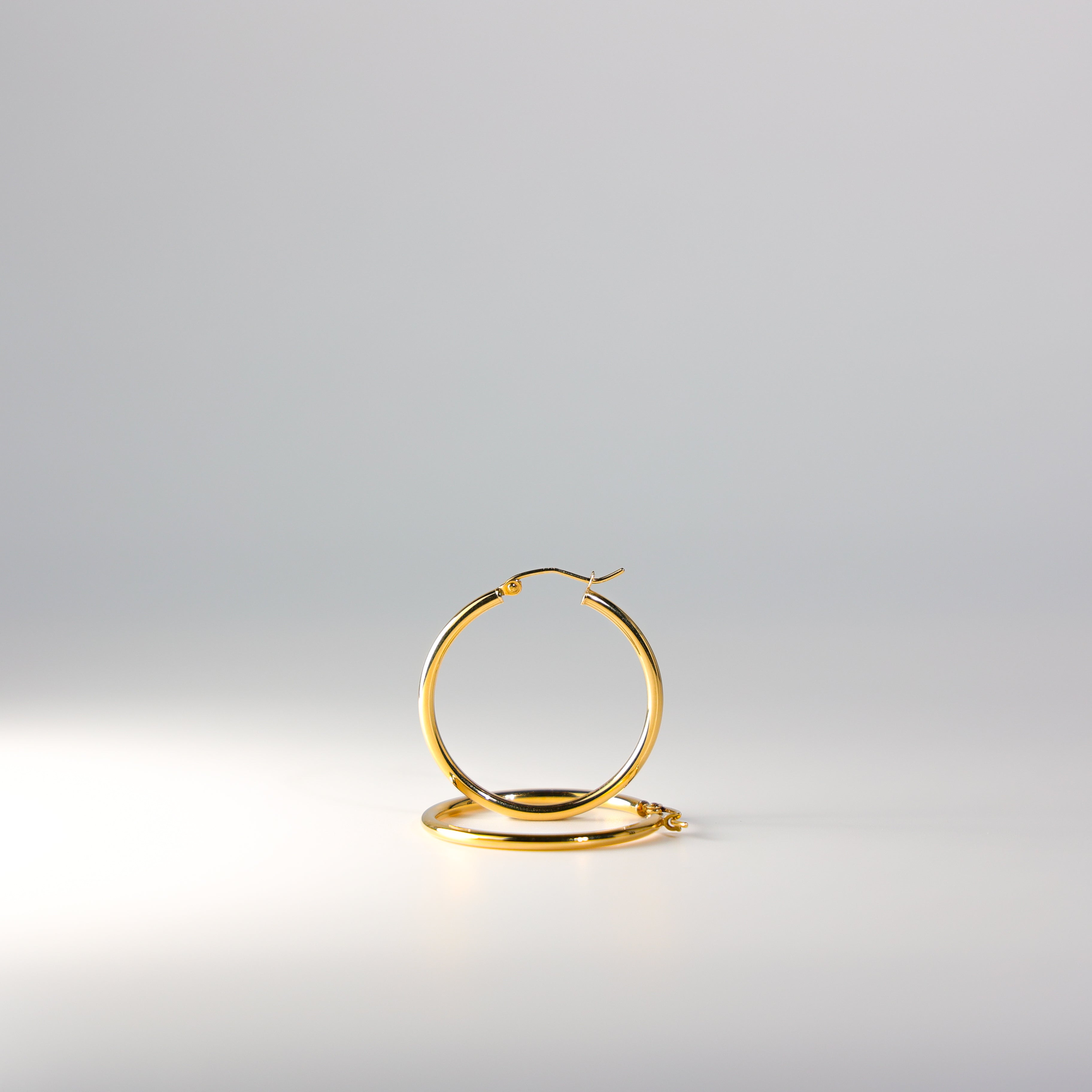 Gold Huggie Hoop Earrings 30MM Wide Model-0138 - Charlie & Co. Jewelry