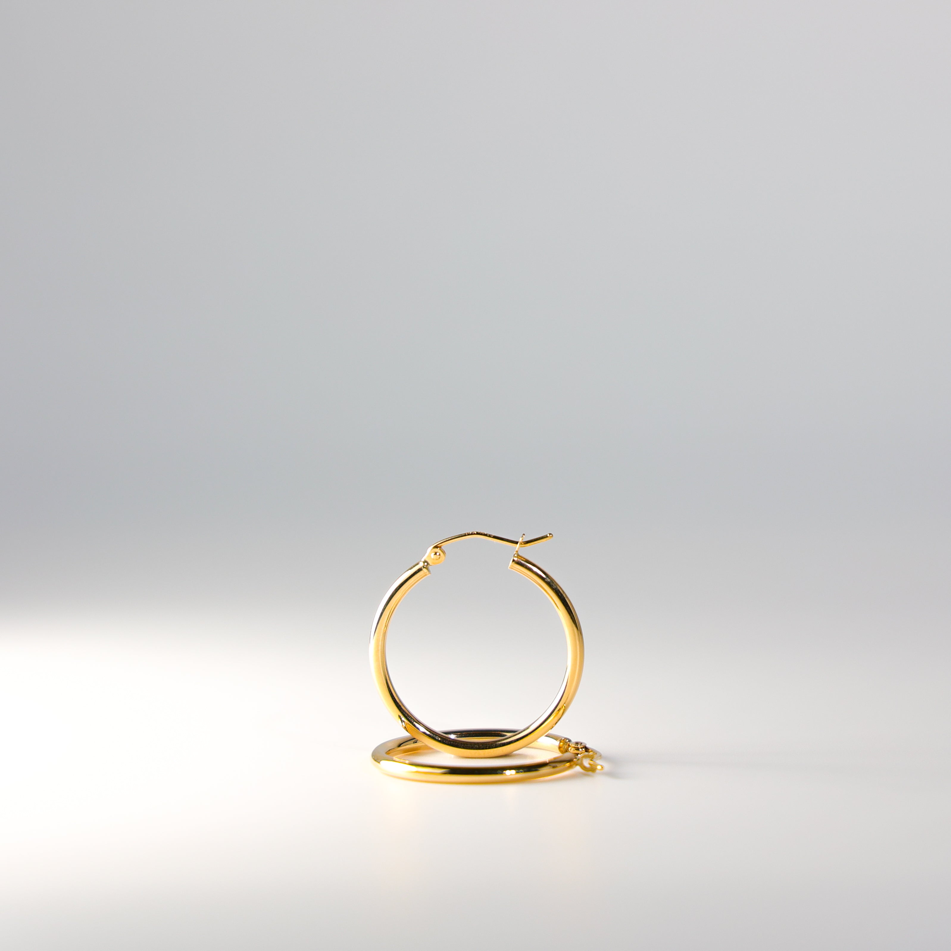 Gold Huggie Hoop Earrings 25MM Wide Model-139 - Charlie & Co. Jewelry