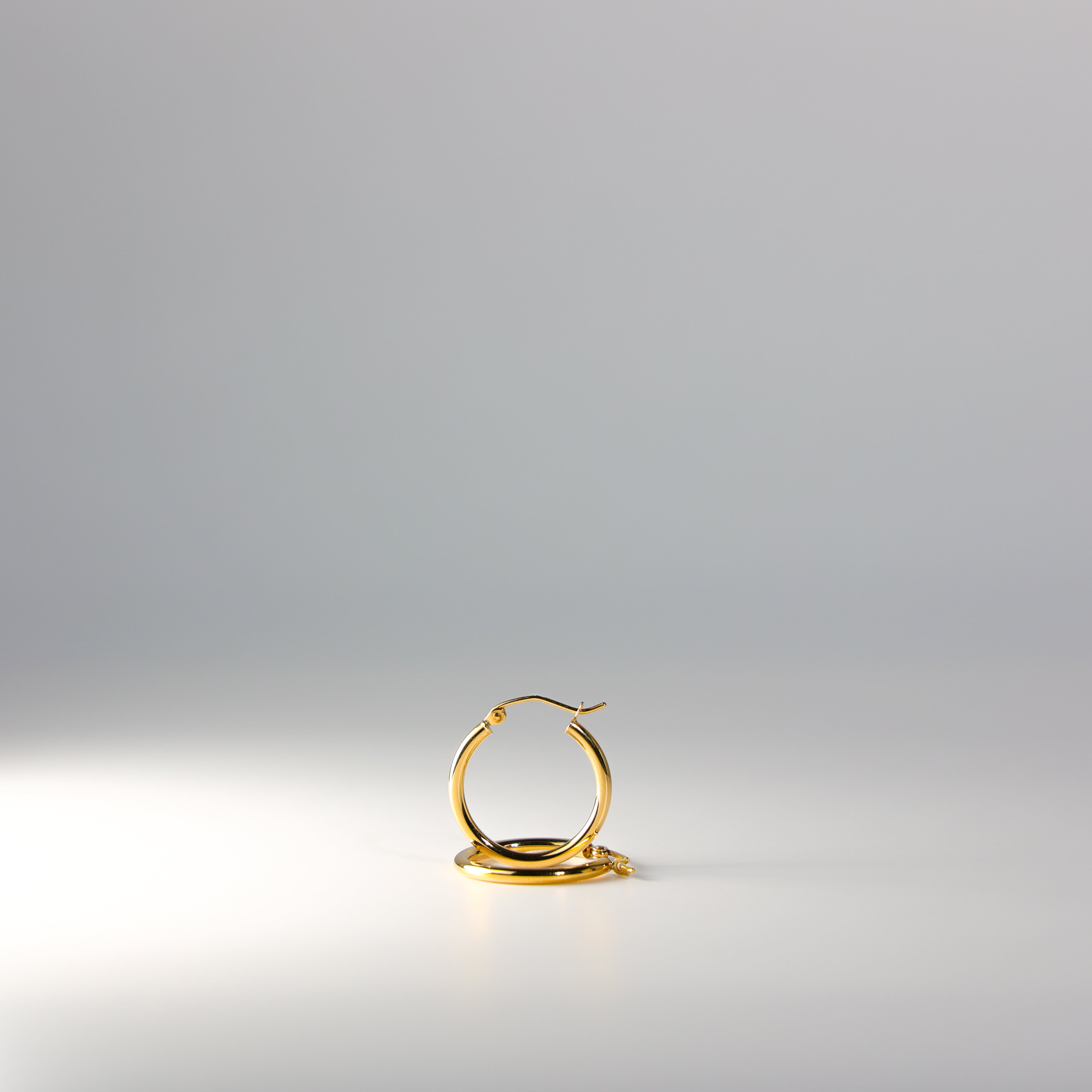 Gold Huggie Hoop Earrings Gold 20MM Wide Model-140 - Charlie & Co. Jewelry