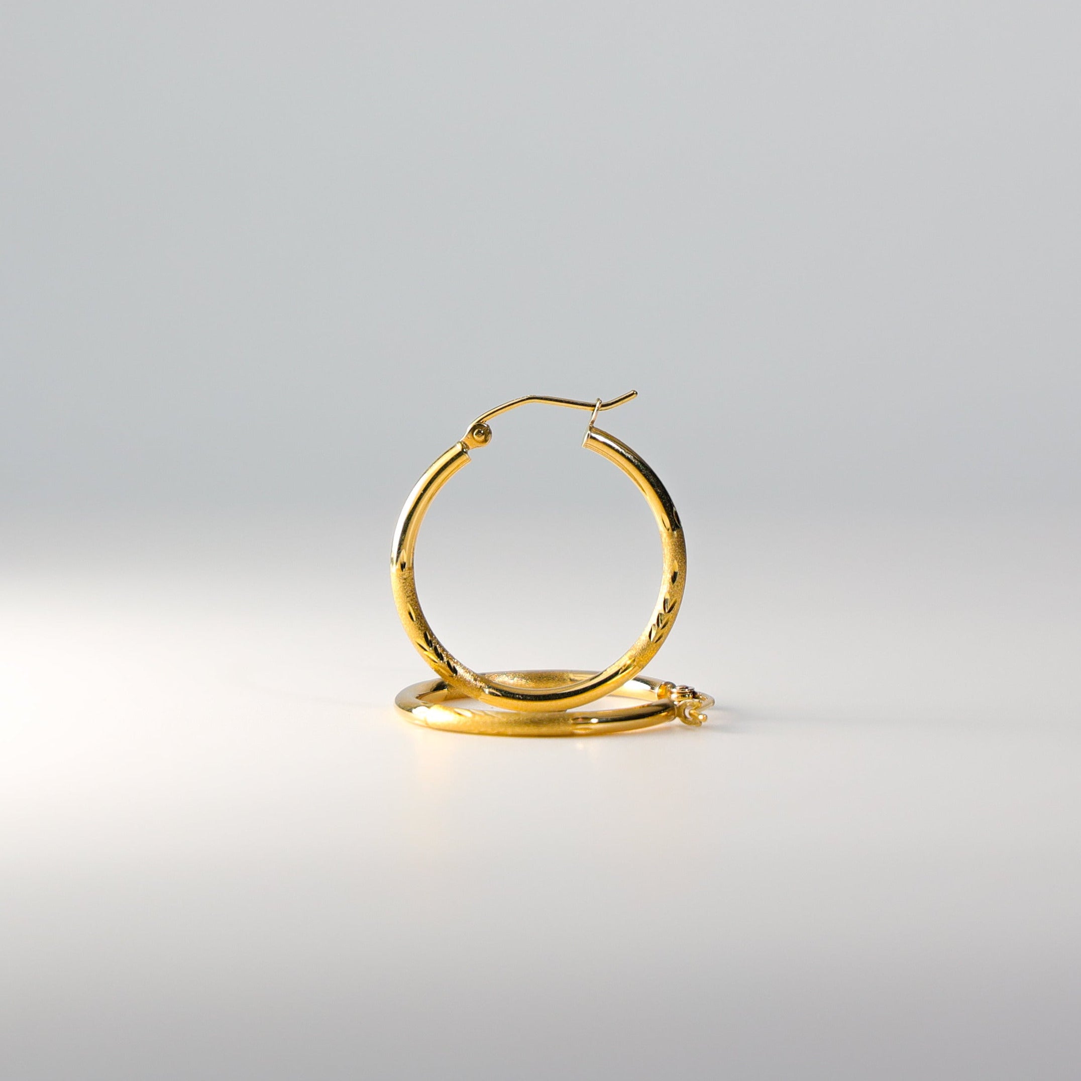 Gold Huggie Hoop Earrings 25MM Wide Model-165 - Charlie & Co. Jewelry