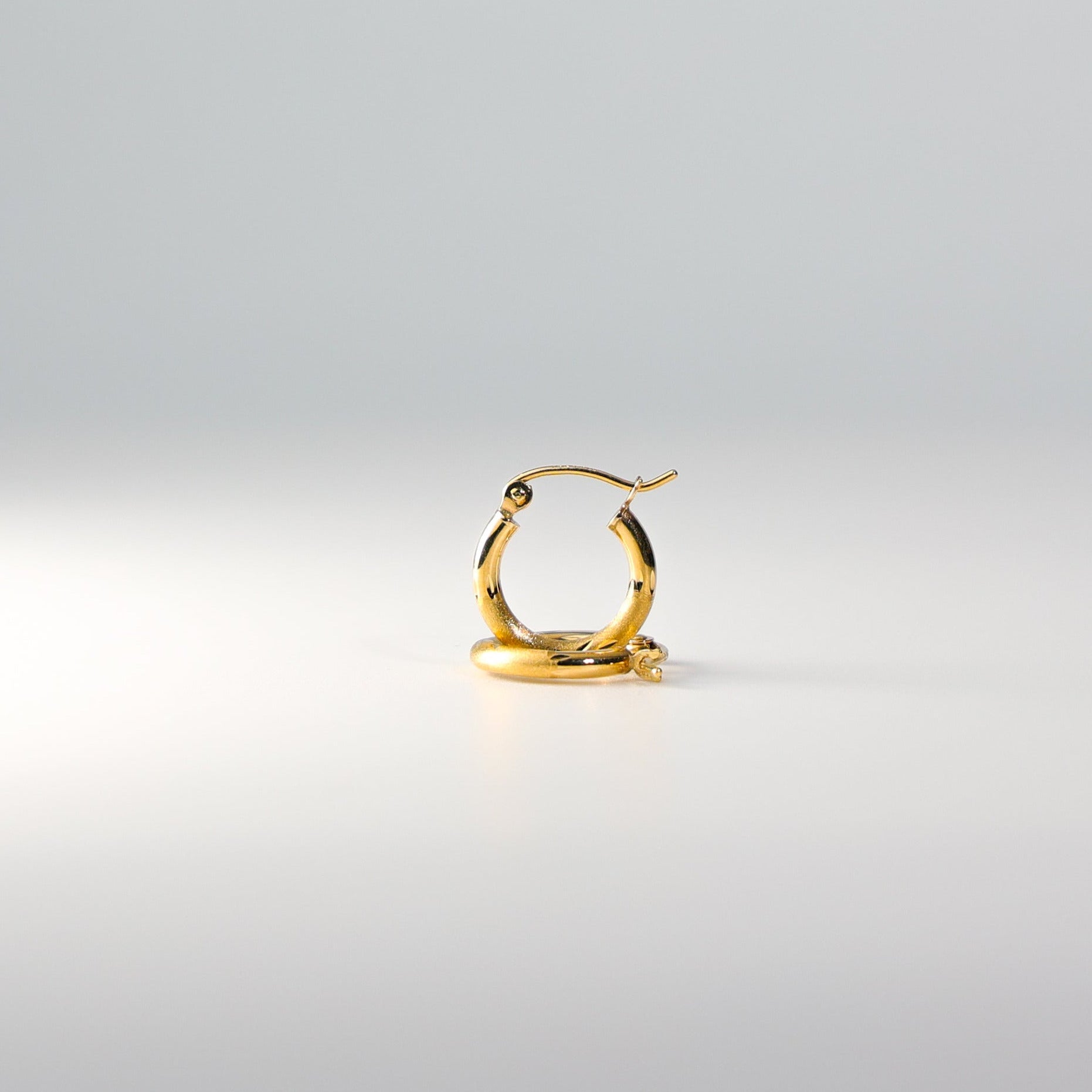 Gold Huggie Hoop Earrings 13MM Wide Model-ER169 - Charlie & Co. Jewelry