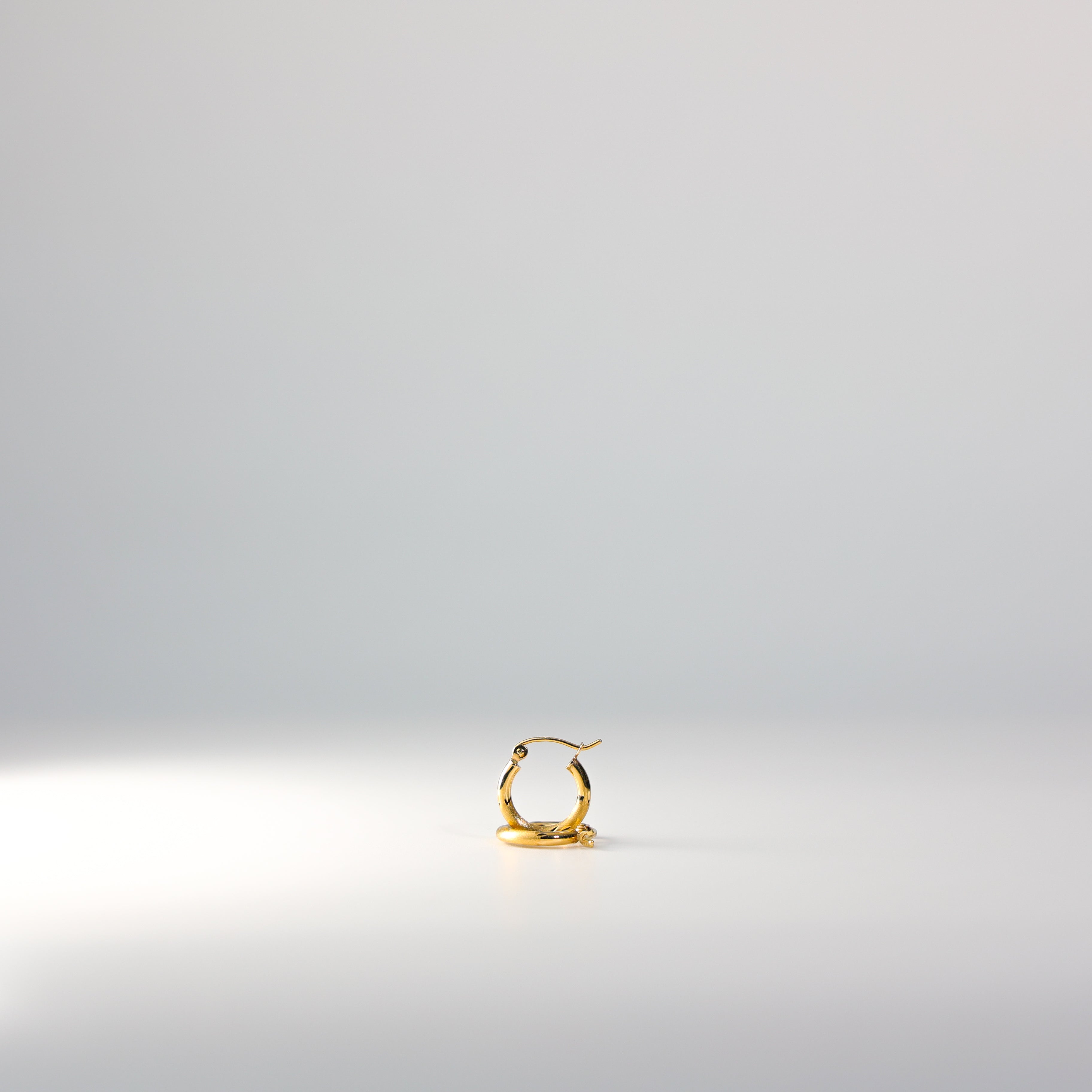 Gold Huggie Hoop Earrings 15MM Wide Model-ER110 - Charlie & Co. Jewelry