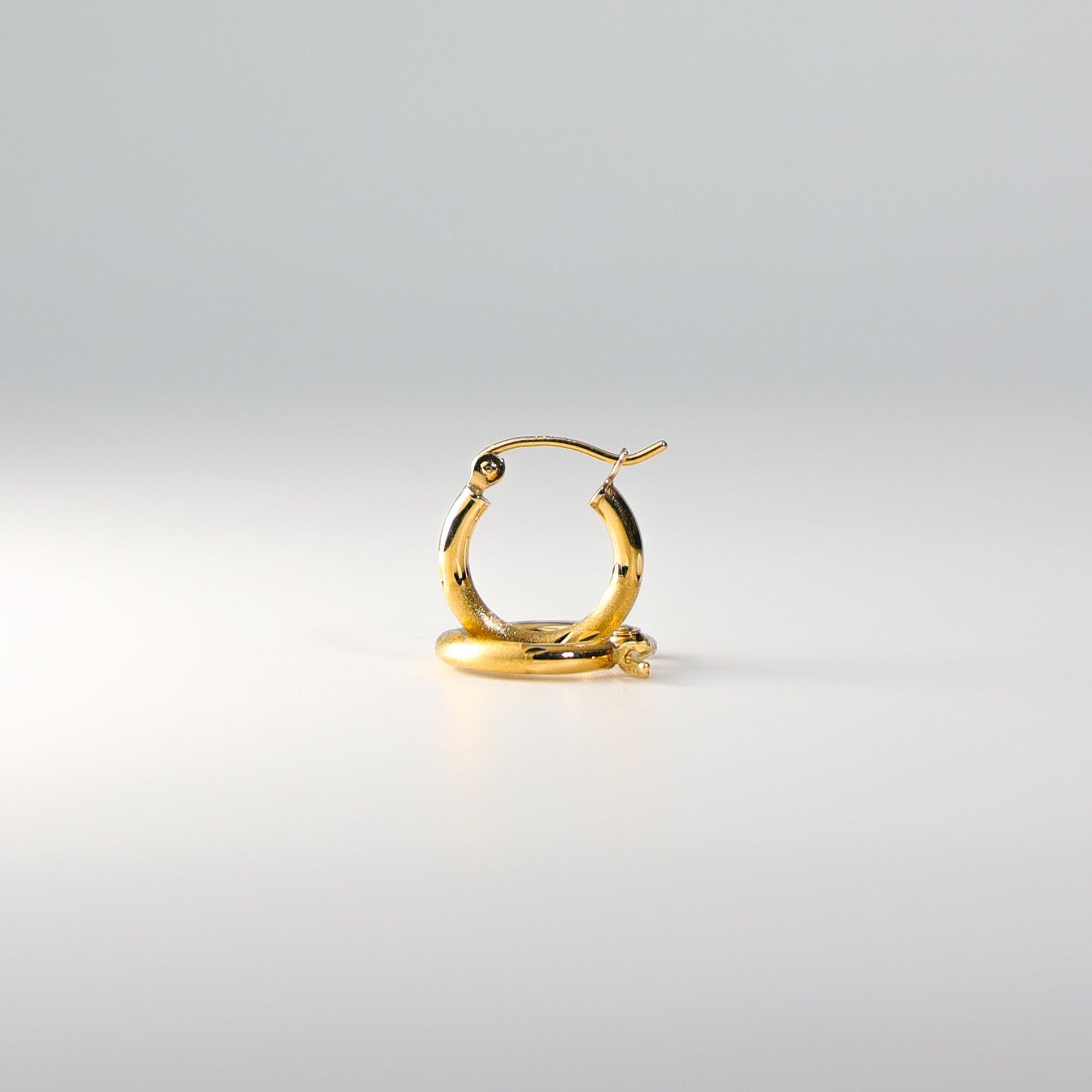 Gold Huggie Hoop Earrings 15MM Wide Model-ER110 - Charlie & Co. Jewelry