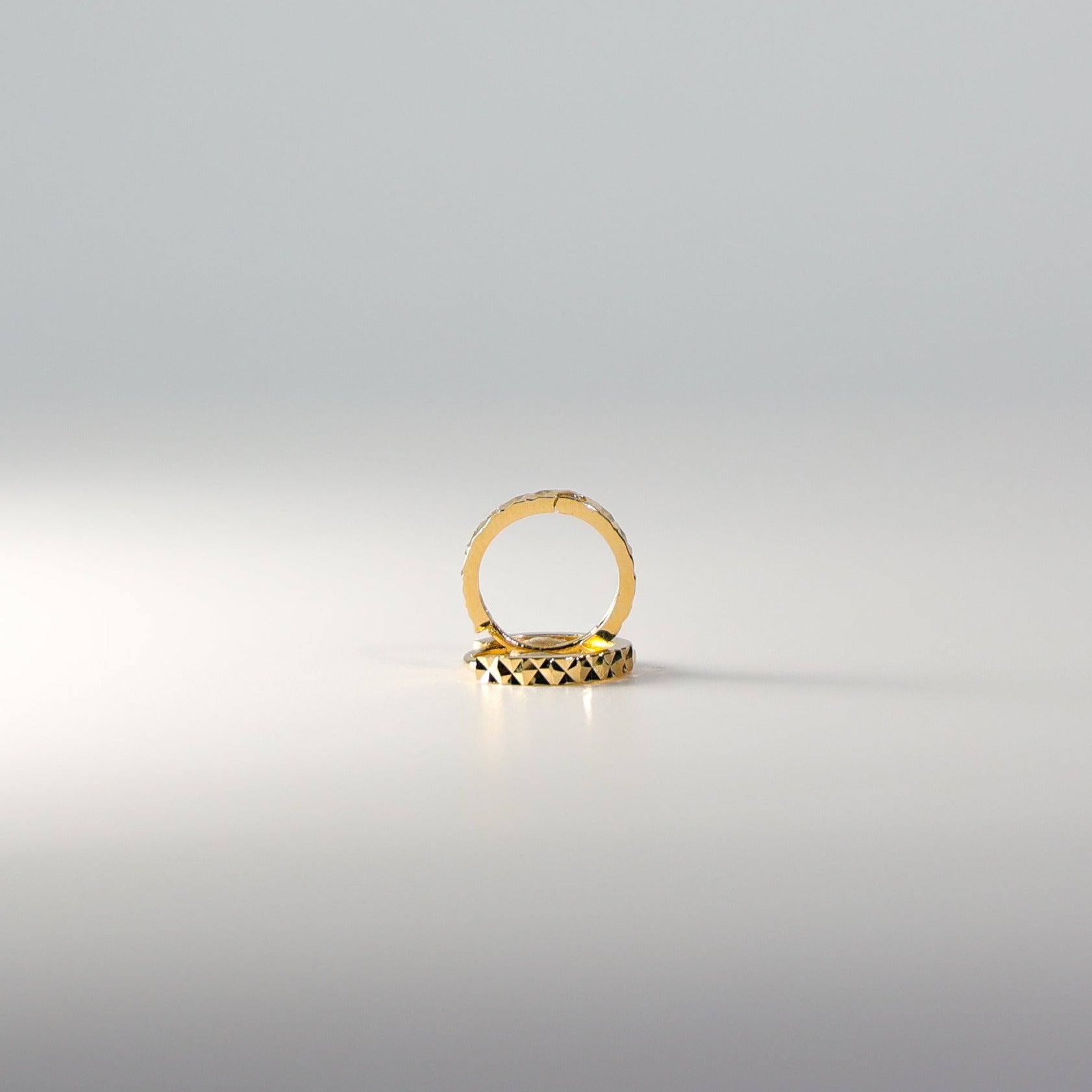 Gold Huggie Hoop Diamond Cut Earrings 11MM Wide Model-221 - Charlie & Co. Jewelry