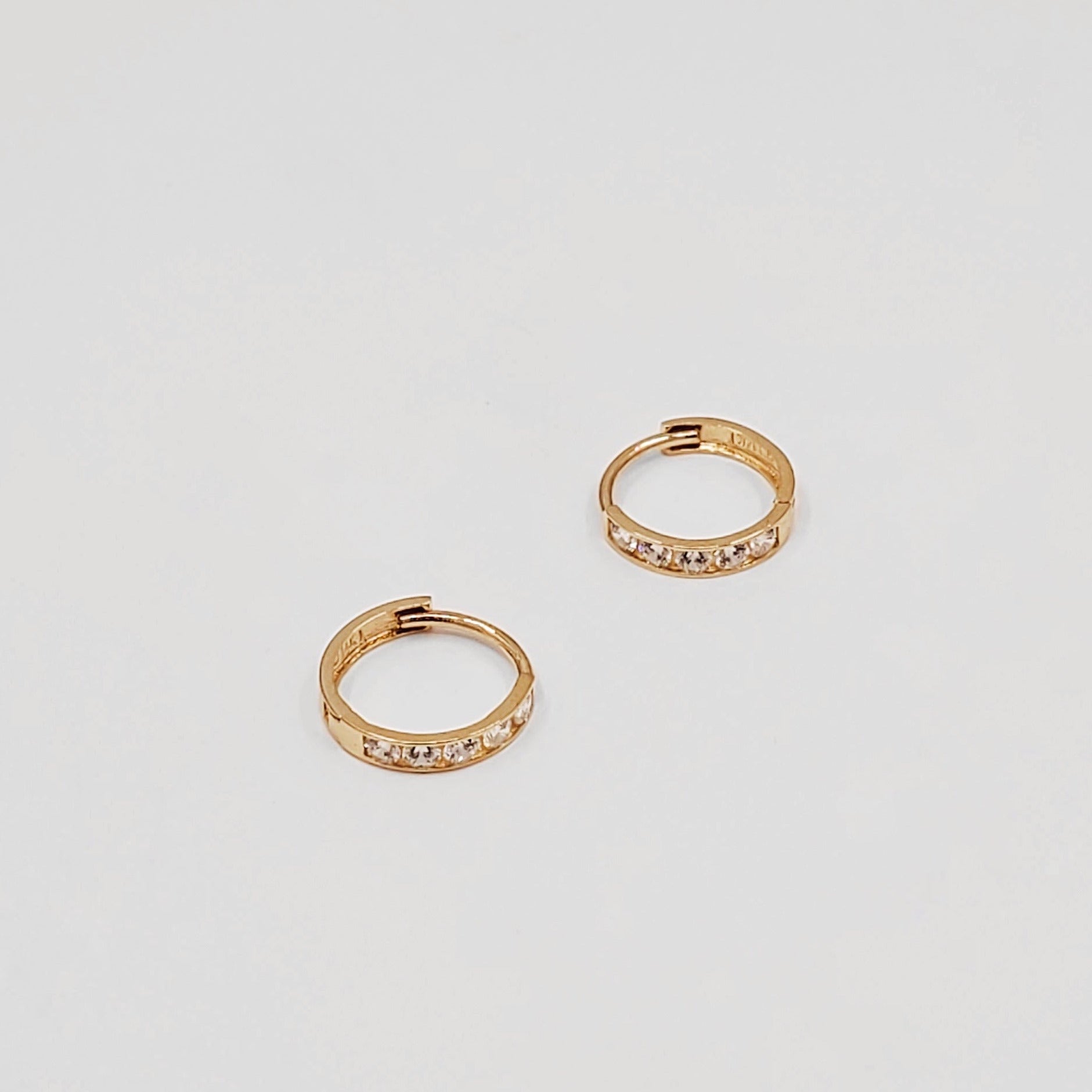 CZ Stones Huggies Earrings - ChaiCoJewelry