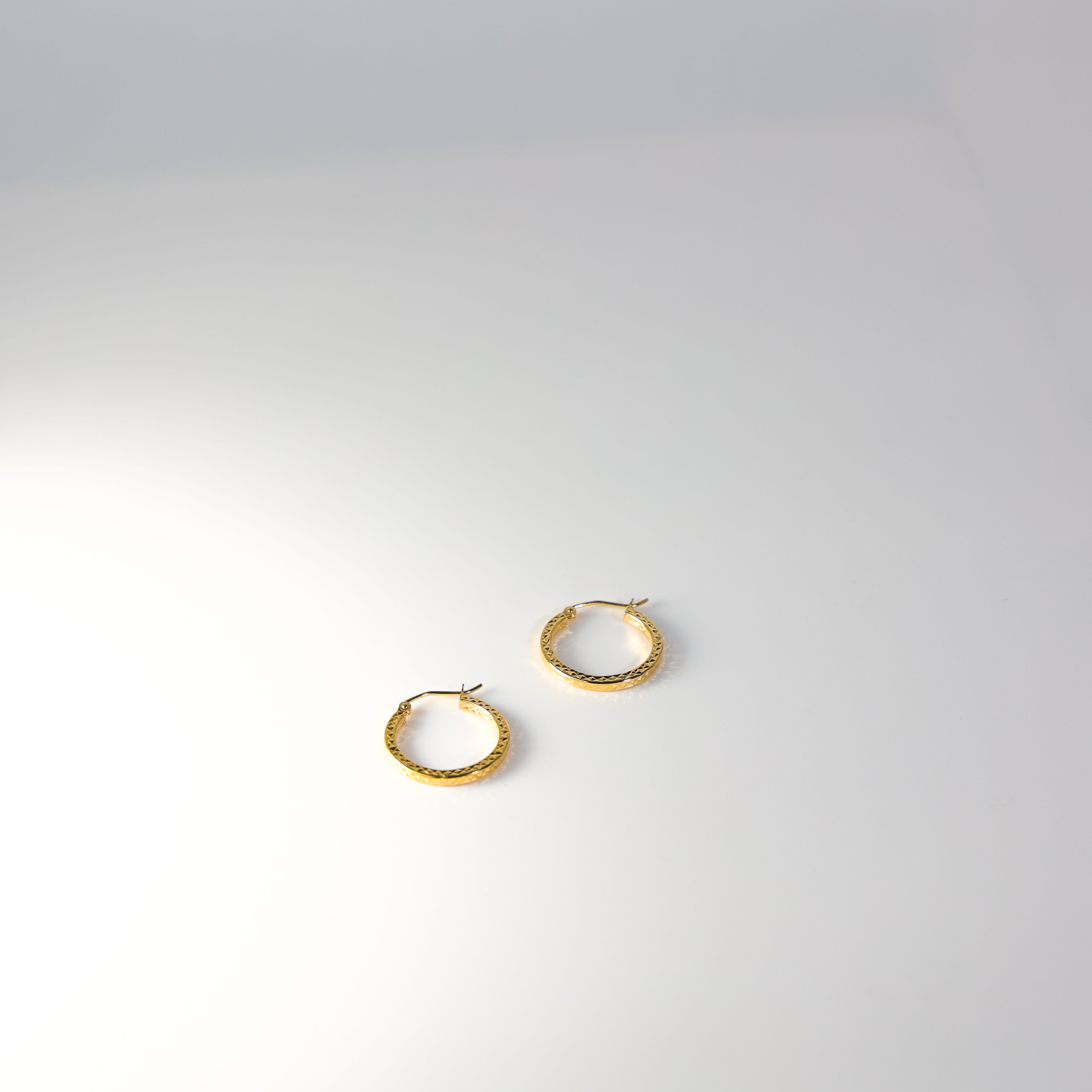 Gold Huggie Hoop Earrings Diamond Cut 19MM Wide Model-940 - Charlie & Co. Jewelry