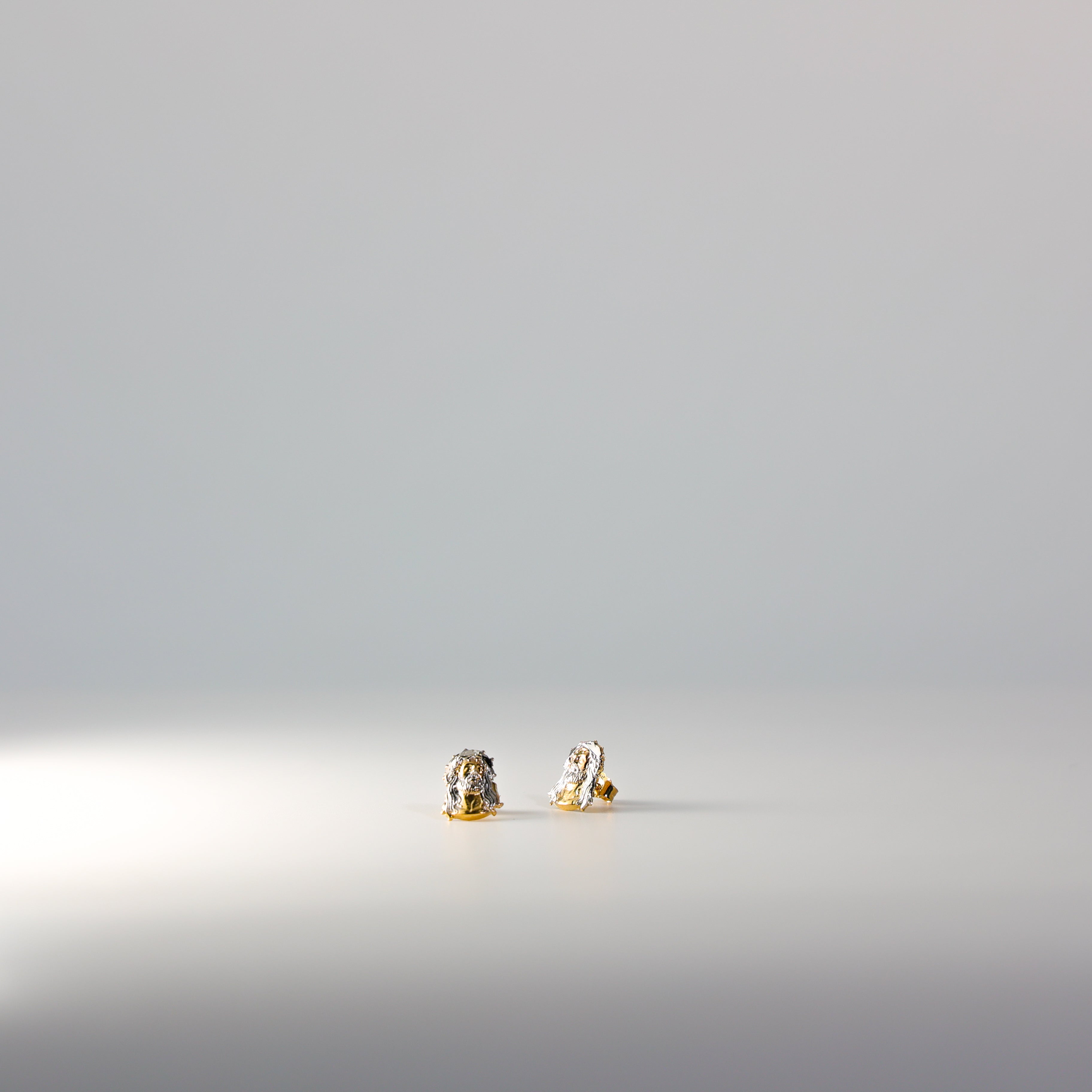 Gold Jesus Face Earrings Model-1327 - Charlie & Co. Jewelry