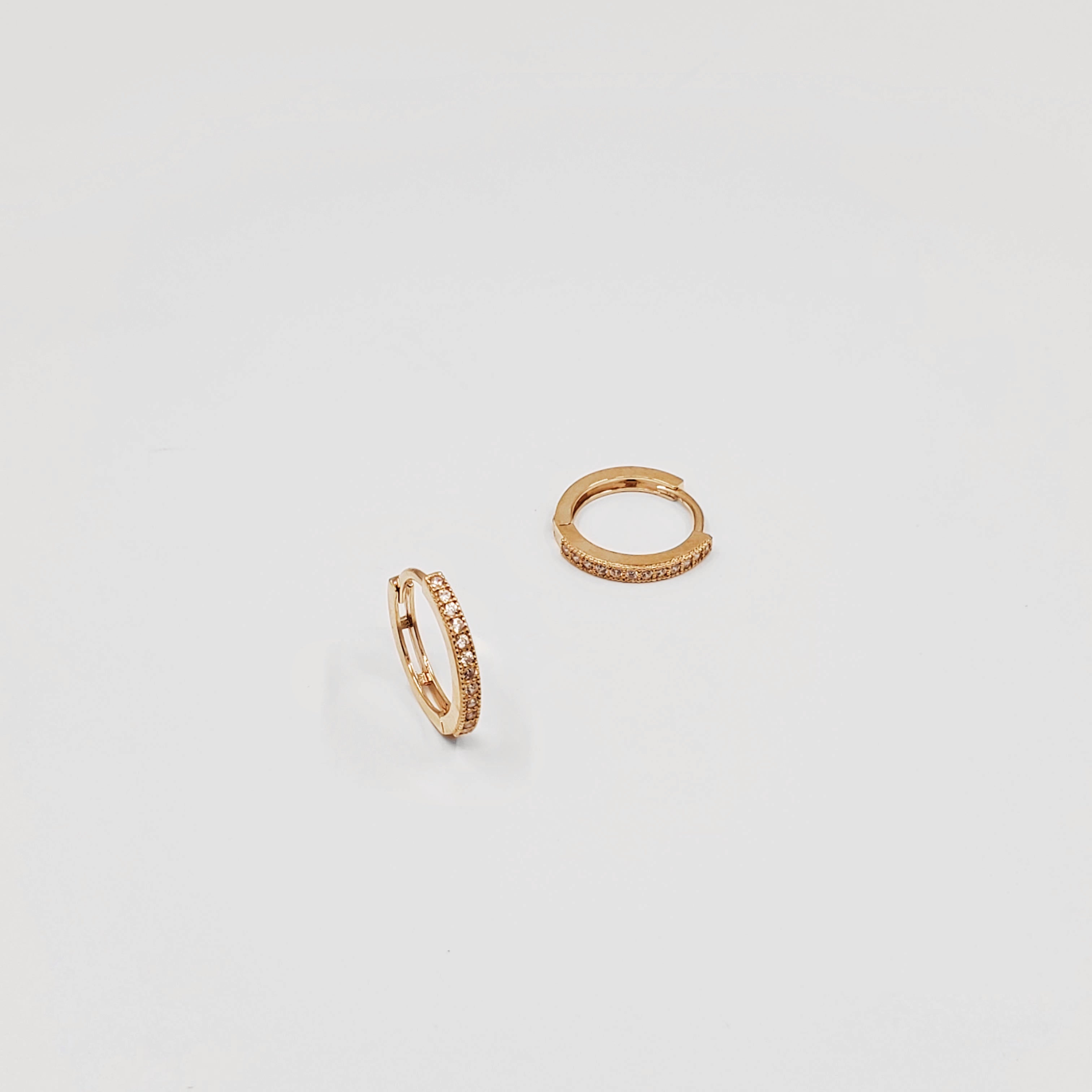 CZ Stones Huggies Earrings - ChaiCoJewelry