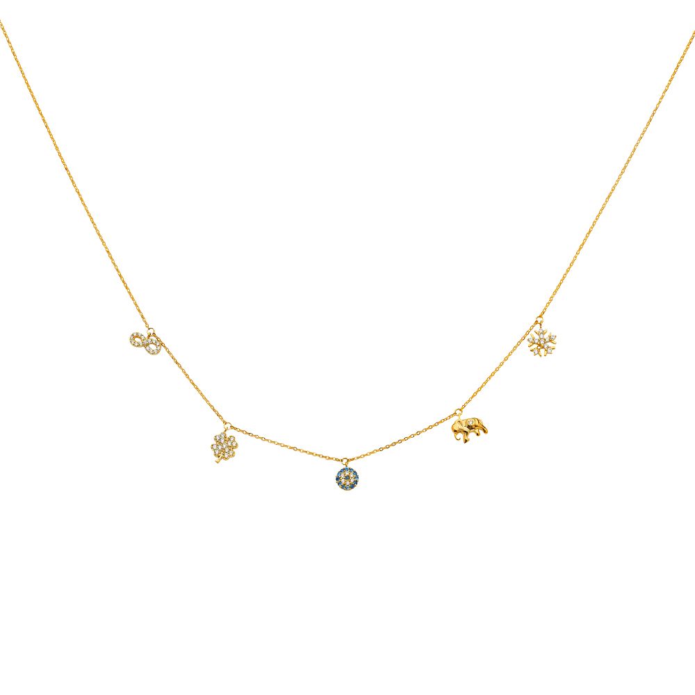 Gold Lucky Charms Necklace Model-NK0300 - Charlie & Co. Jewelry