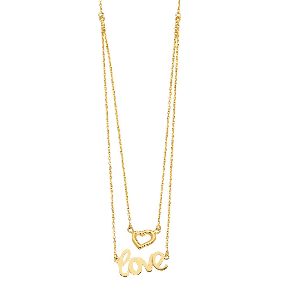Gold Love Heart Necklace Model-NK0314 - Charlie & Co. Jewelry