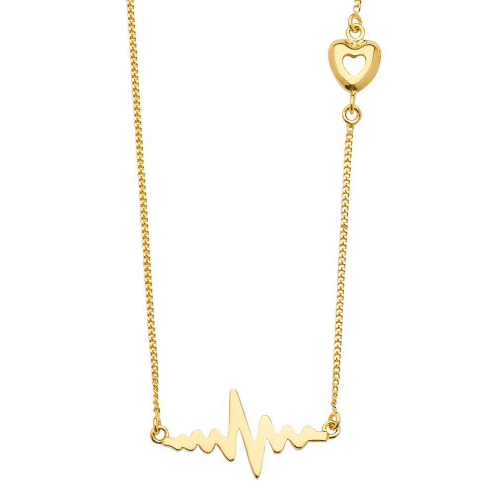 Gold Heartbeat Necklace Model-NK0319 - Charlie & Co. Jewelry