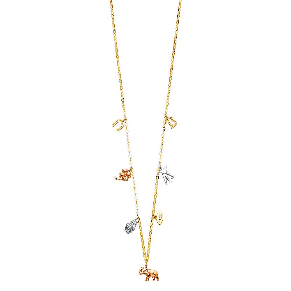 Gold Lucky Charms Necklace Model-NK0197 - Charlie & Co. Jewelry