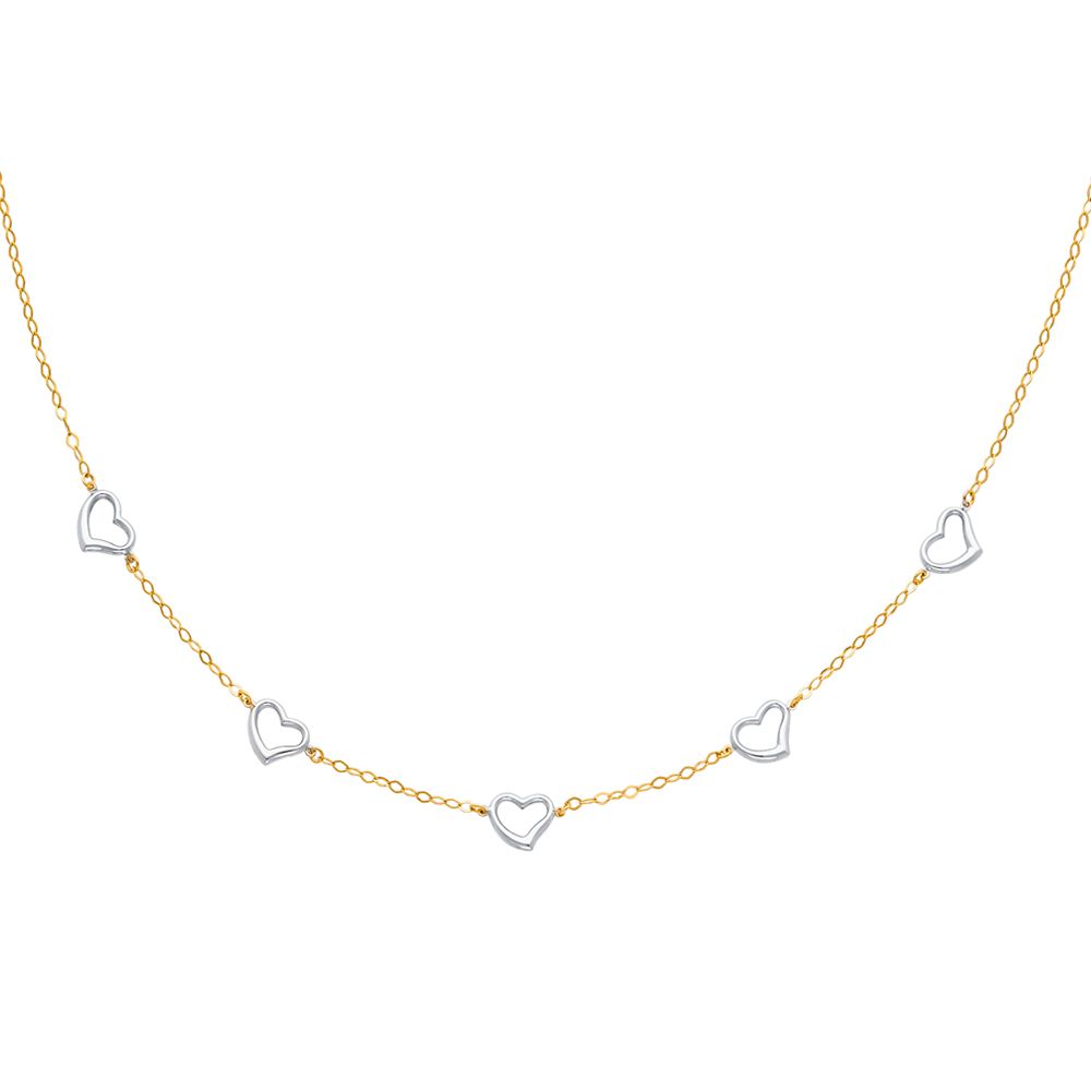Gold Open Heart Necklace Model-NK0023 - Charlie & Co. Jewelry