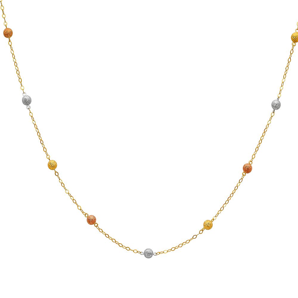 Gold Bead Necklace Model-NK0037 - Charlie & Co. Jewelry