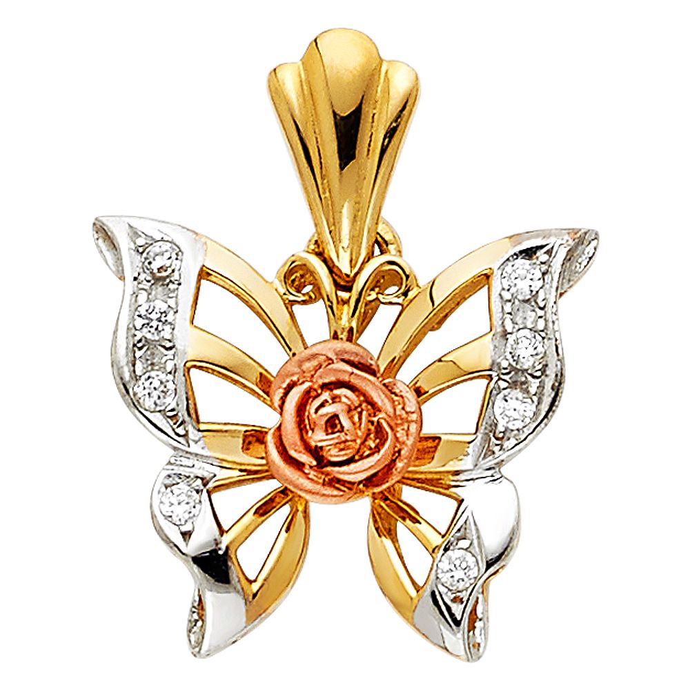 Gold Butterfly Pendant Model-1556 - Charlie & Co. Jewelry