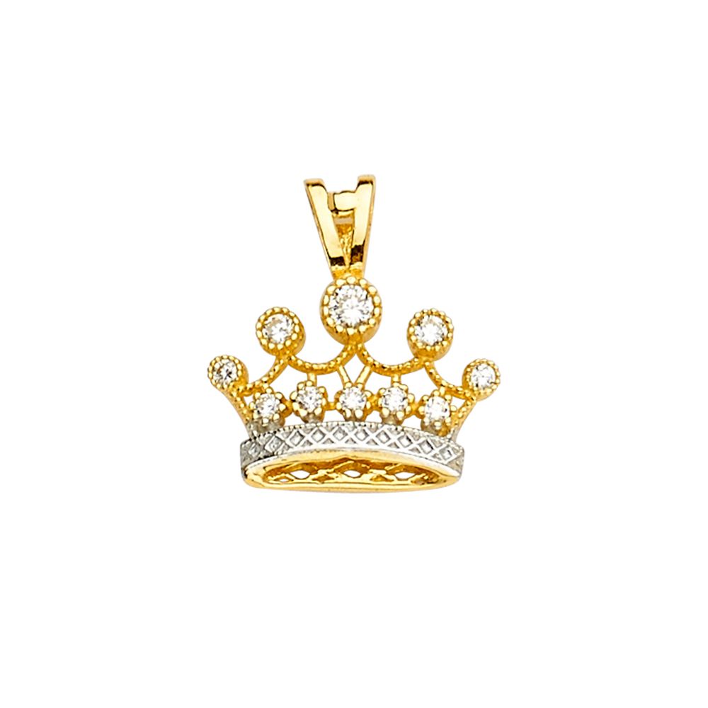 Gold CZ Crown Pendant Model-2149 - Charlie & Co. Jewelry