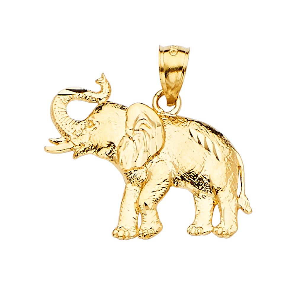 Gold Elephant Pendant Model-2338 - Charlie & Co. Jewelry