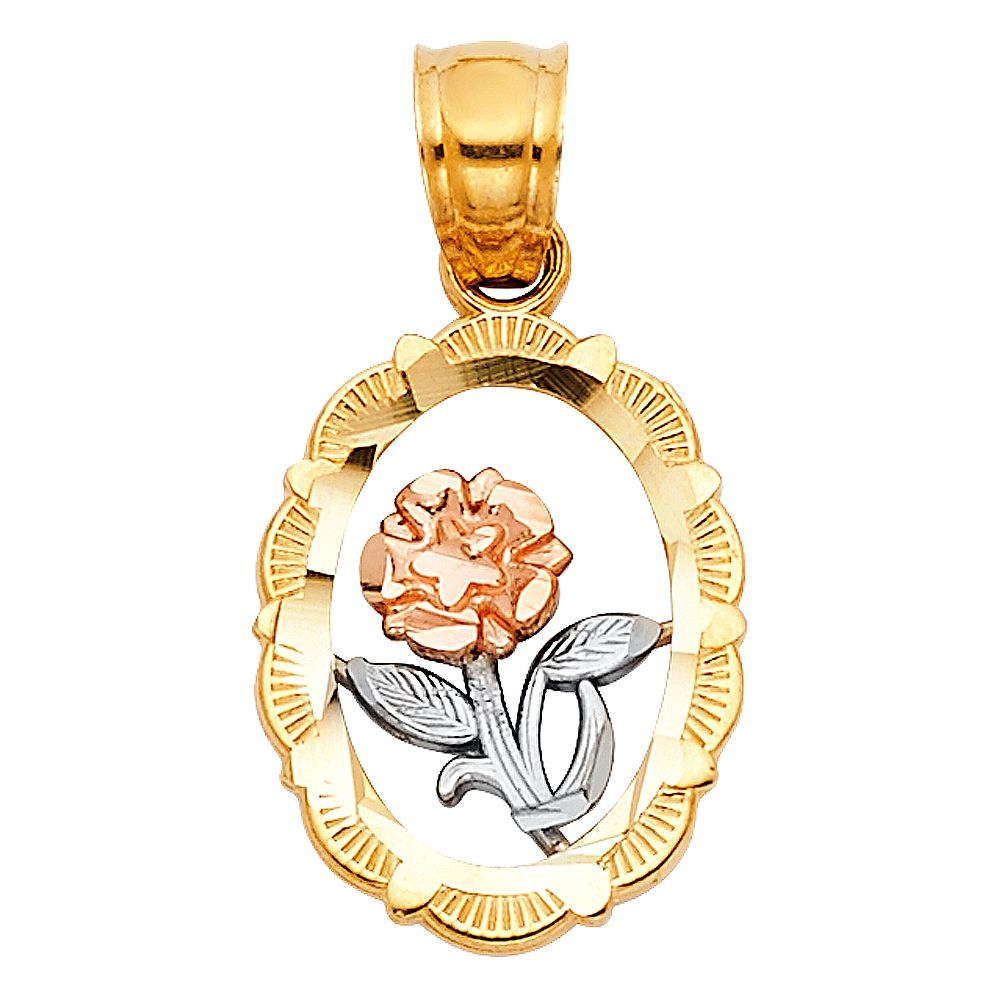 Gold Flower Rose Pendant Model-400 - Charlie & Co. Jewelry