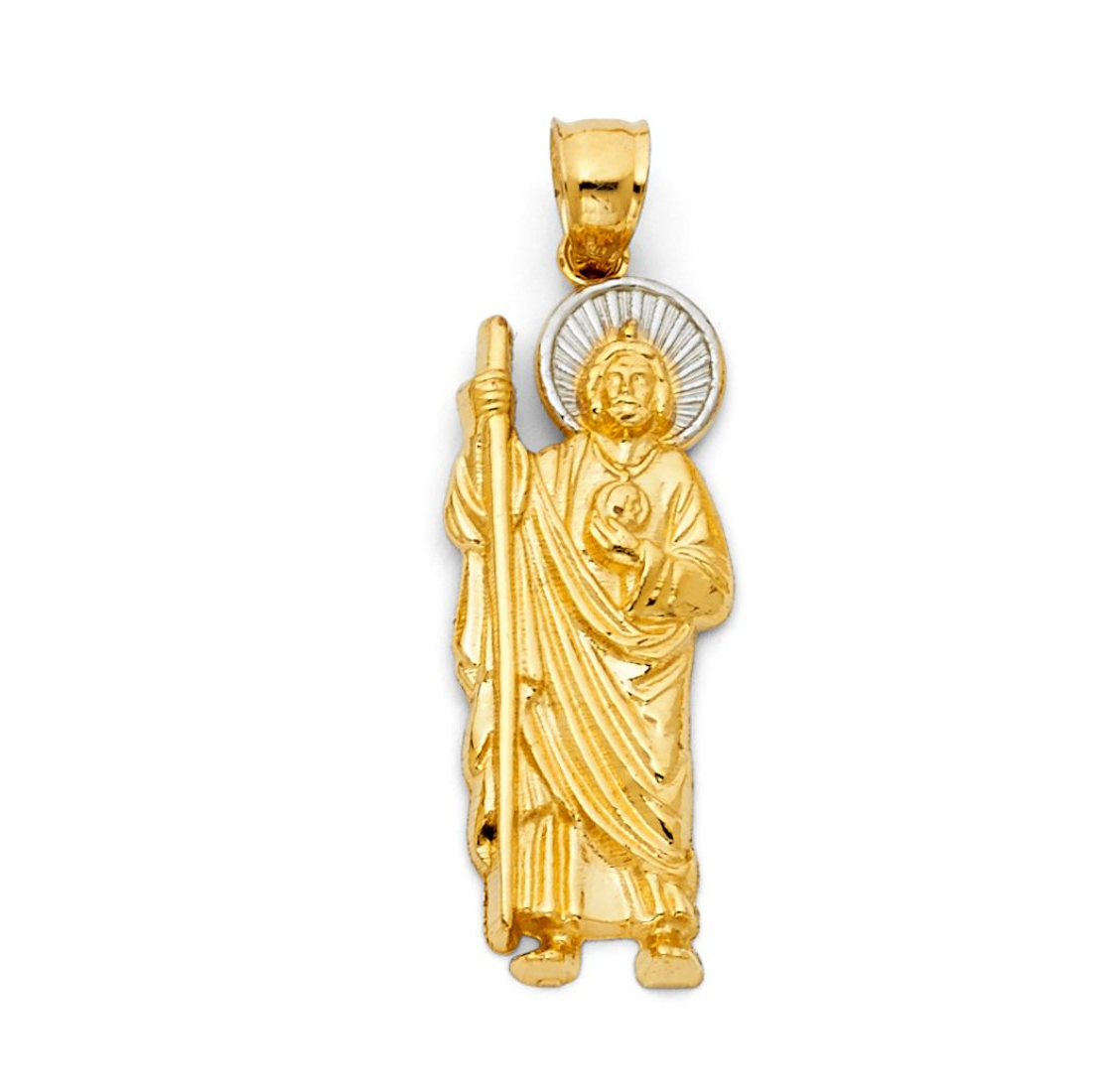 Gold St. Jude Standing Pendant Model-0100 - Charlie & Co. Jewelry