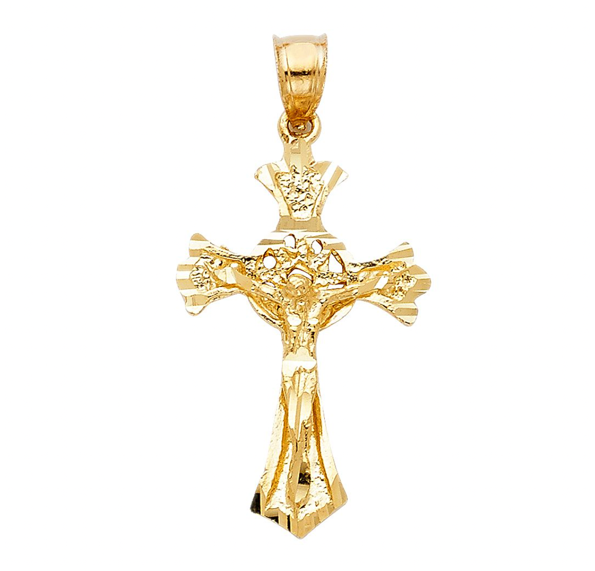 Gold Jesus Crucifix Cross Pendant Model-1004 - Charlie & Co. Jewelry