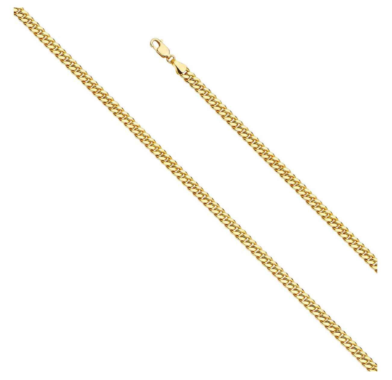 Gold 4.5mm Hollow Miami Cuban Chain Model-0542 - Charlie & Co. Jewelry