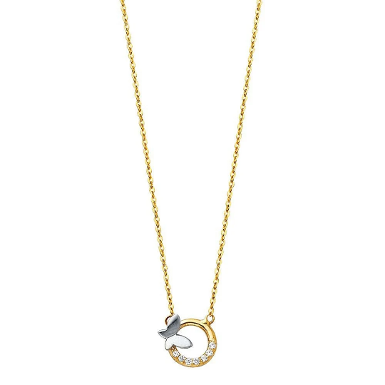 14K Gold Butterfly Necklace Model-NK0084 - Charlie & Co. Jewelry