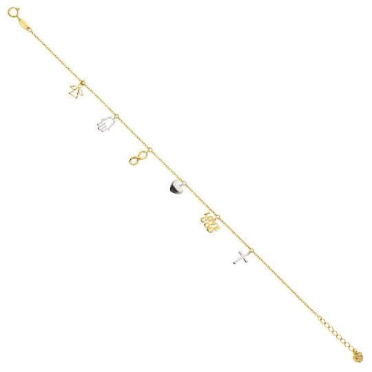 14K Gold Lucky Charm Bracelet Model-AB0624 - Charlie & Co. Jewelry