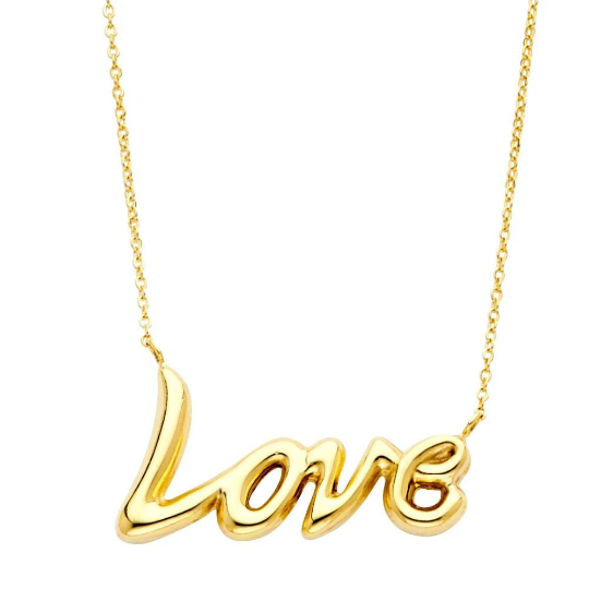 14K Gold Love Necklace Model-NK0146 - Charlie & Co. Jewelry
