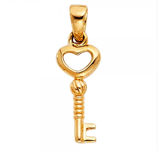 Gold Key To My Heart Pendant Model-468 - Charlie & Co. Jewelry