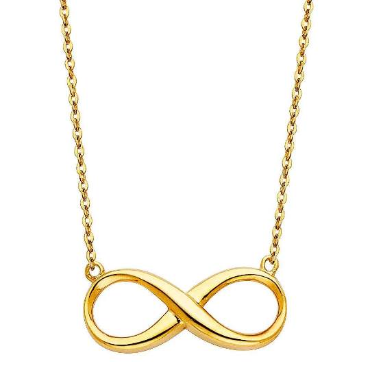14K Gold Infinity Necklace Model-NK0211 - Charlie & Co. Jewelry