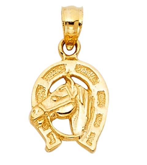 Gold Lucky Horseshoe Pendant Model-1636 - Charlie & Co. Jewelry