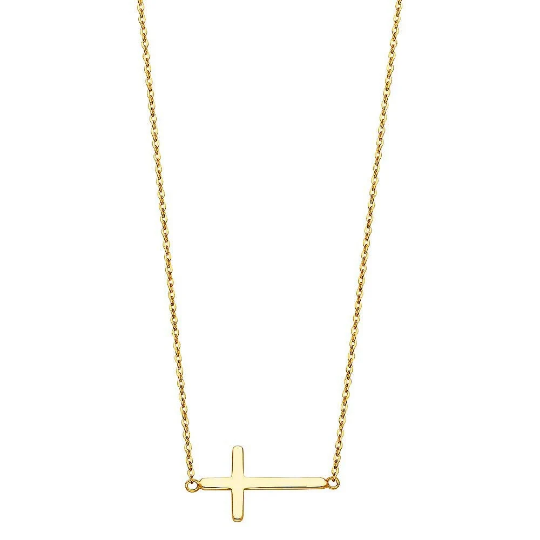 14K Dainty Gold Cross Necklace Model-NK0204 - Charlie & Co. Jewelry