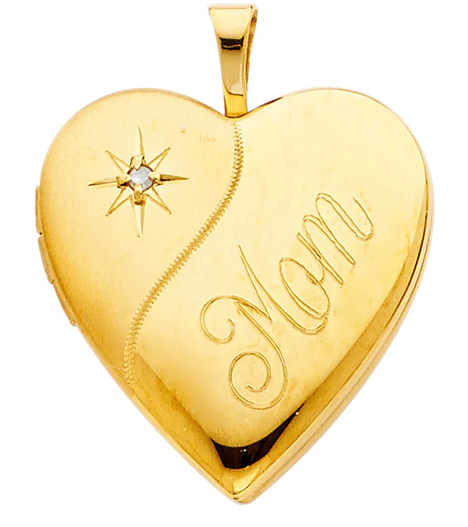 Gold Heart Locket Pendant Model-2028 - Charlie & Co. Jewelry