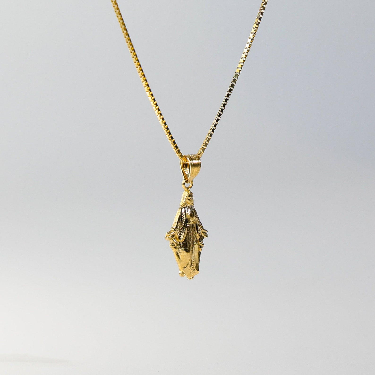 Gold Religious Milagrosa Pendant Model-1487 - Charlie & Co. Jewelry