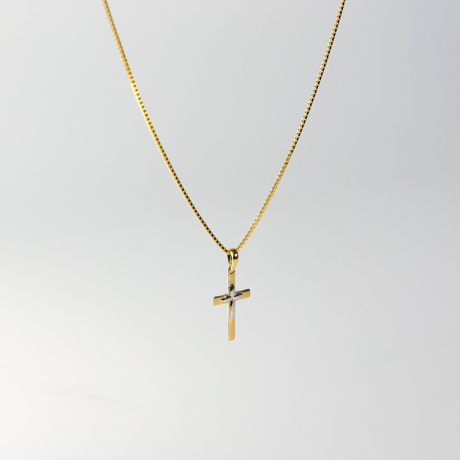 Gold Cross Pendant Two-Tones Model-2226 - Charlie & Co. Jewelry