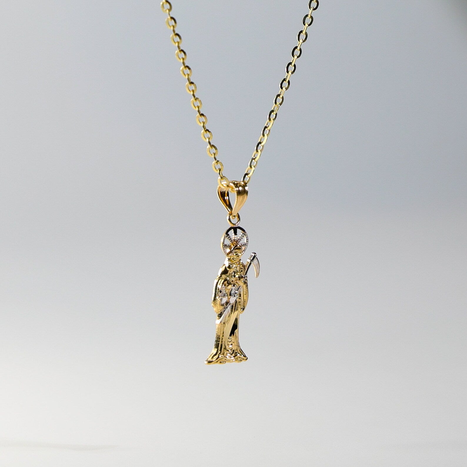 Gold 2 Colors Santa Muerte/Devil Pendant Model-98 - Charlie & Co. Jewelry