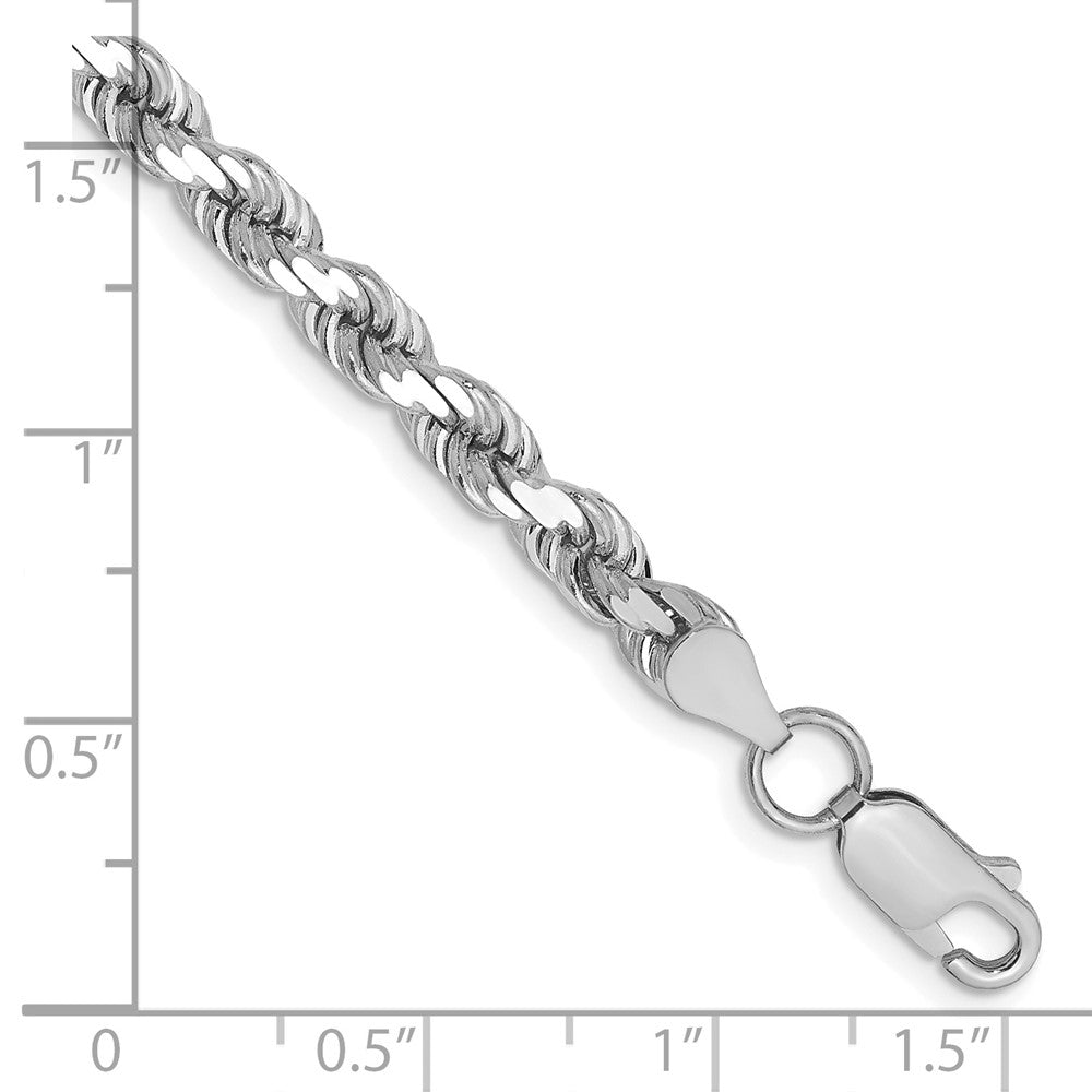 Charlie & Co Jewelry | 14k White Gold 7 Inch 4.5mm Diamond-cut Rope With Lobster Clasp Chain - Model 035W